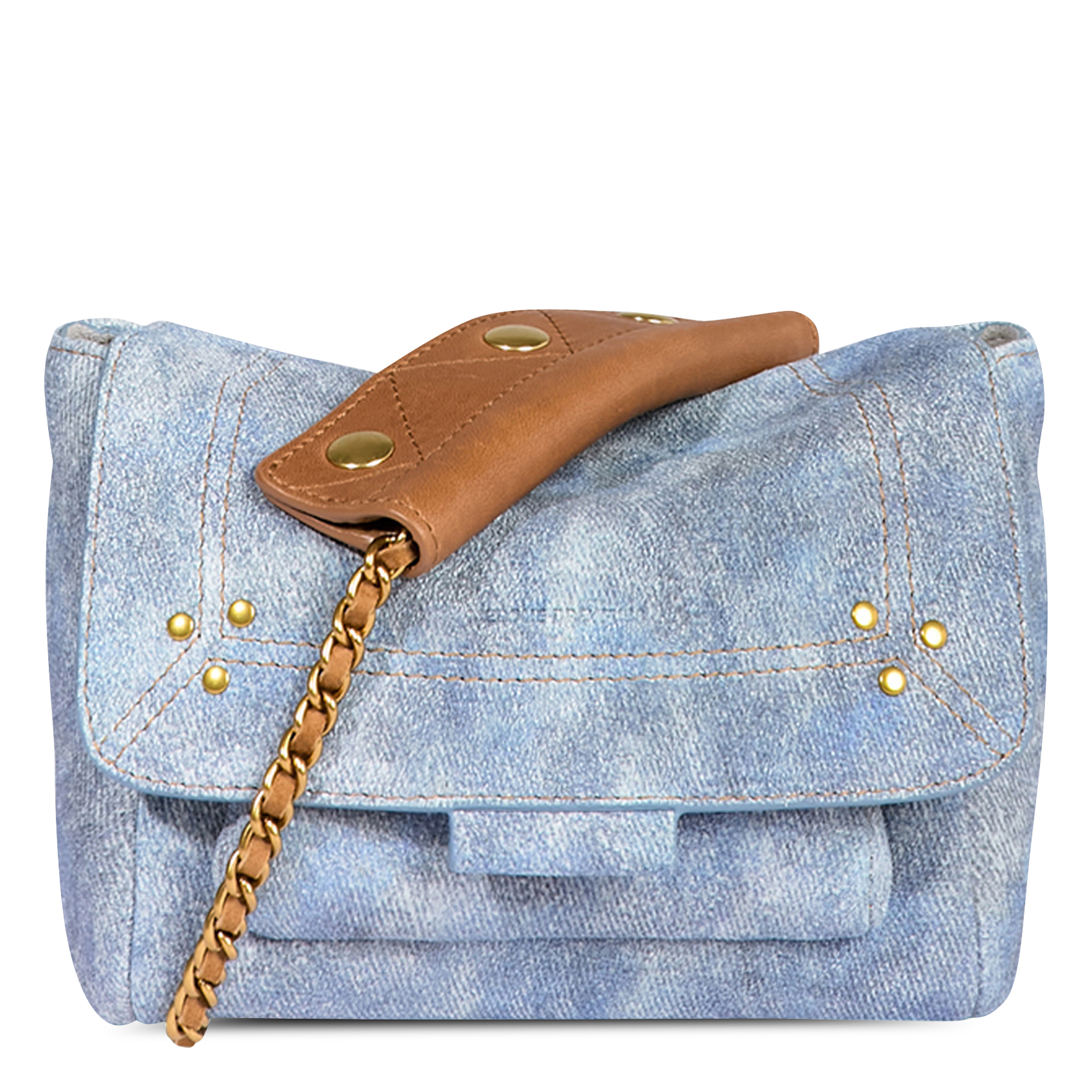 Leather flap shoulder bag JEROME DREYFUSS Blue