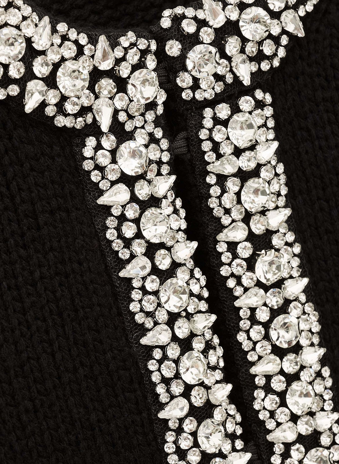 Recht vest met strass in effen breisel. BA&SH Zwart