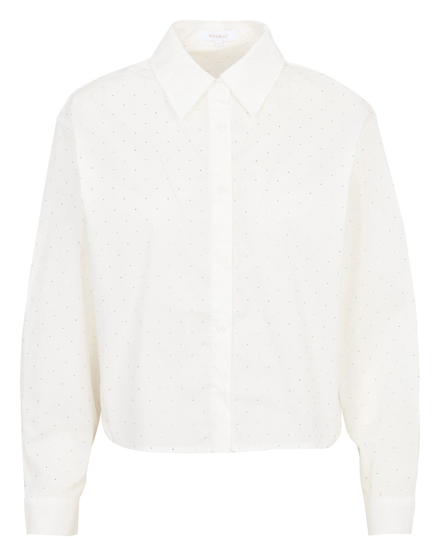 Short straight shirt with rhinestones KOOKAI White