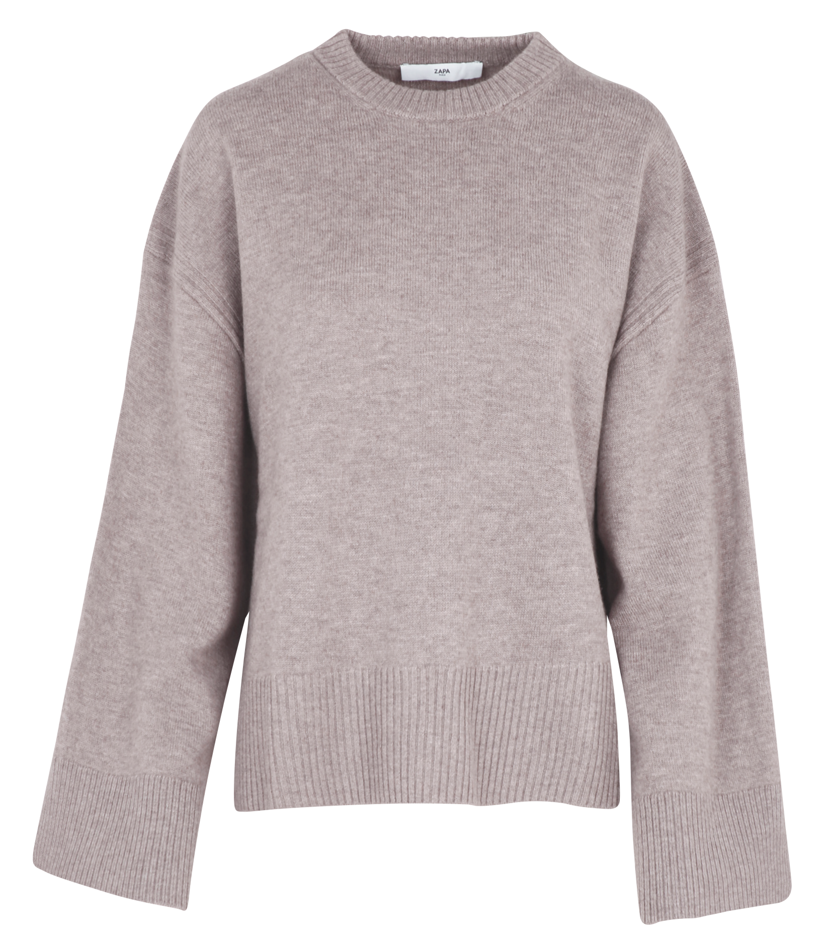 Pull col rond en laine ZAPA Beige