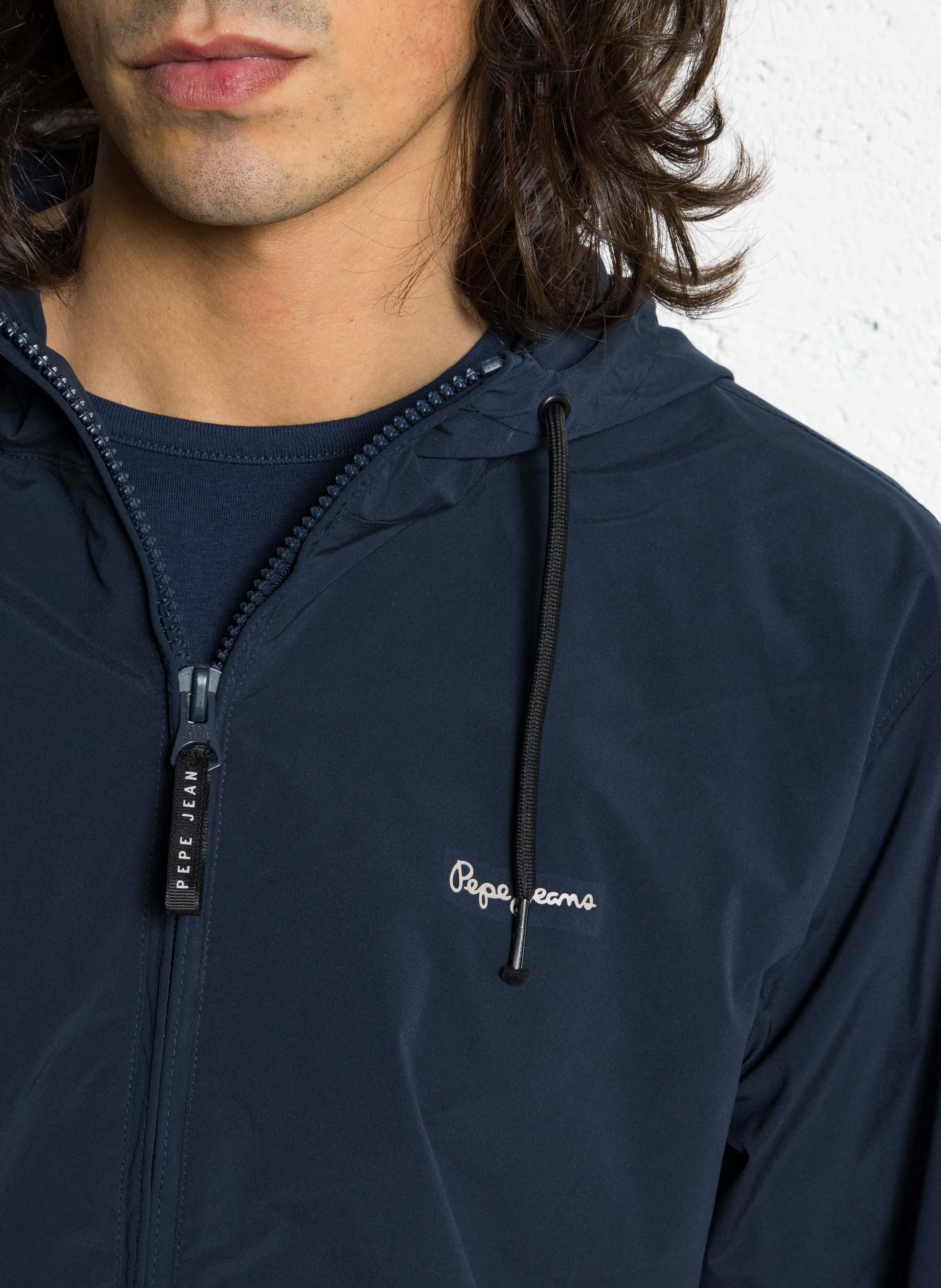 Hooded jacket PEPE JEANS Blue