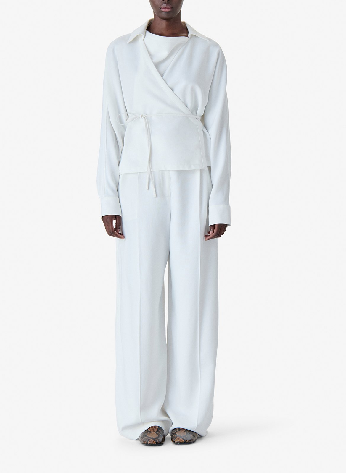 Top droit encolure V IRO Blanc