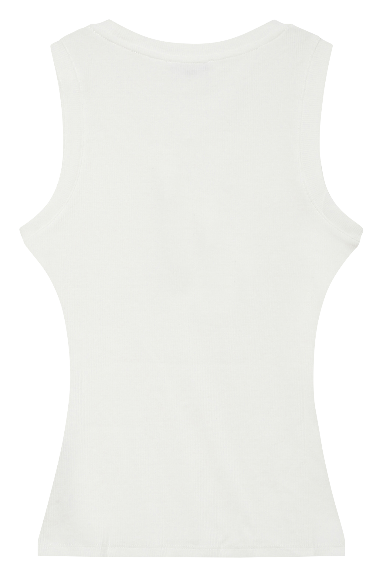 Cotton-blend tank top with round neck Beige