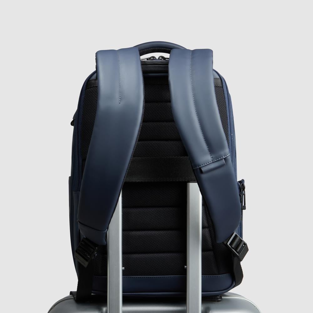 Water-repellent travel backpack for laptop, compatible with Ryanair PIQUADRO Blue