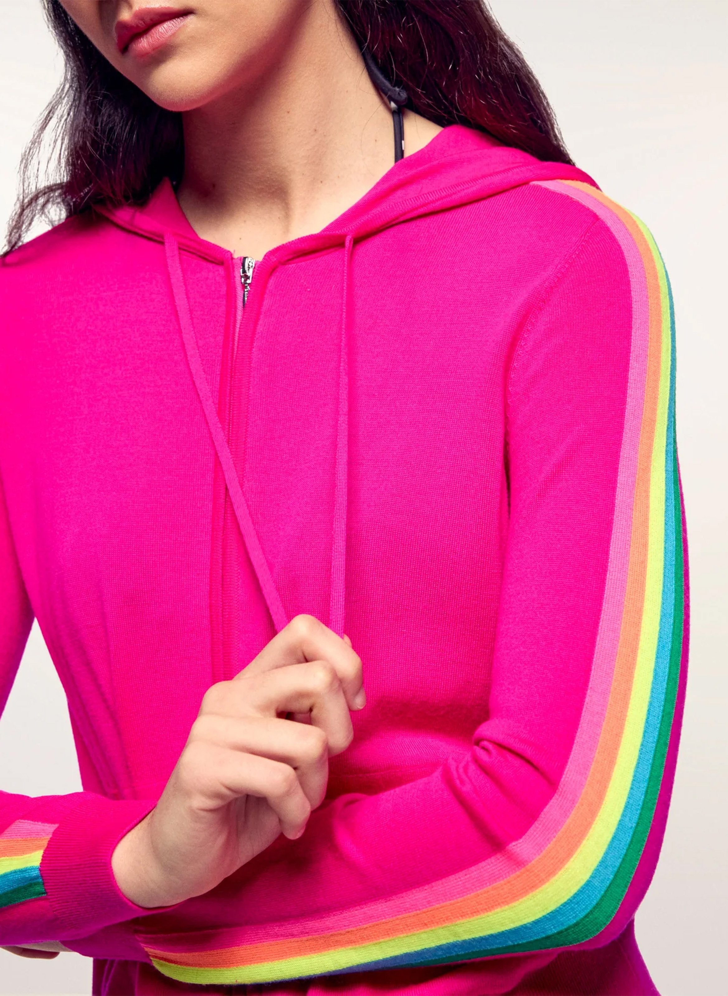 Hooded zip-up cardigan FROM FUTURE Red