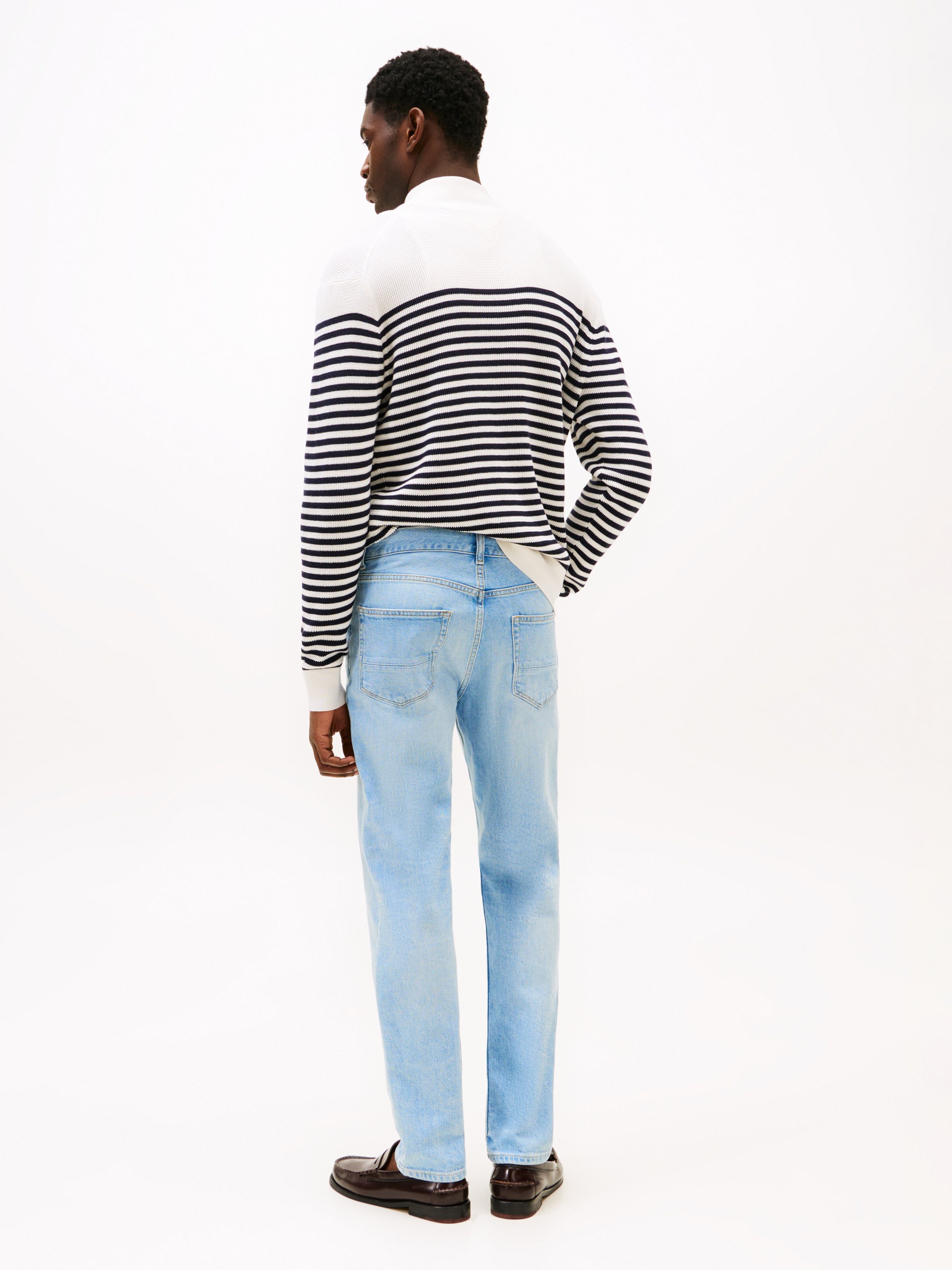 Jean droit en coton mélangé TOMMY HILFIGER Bleu