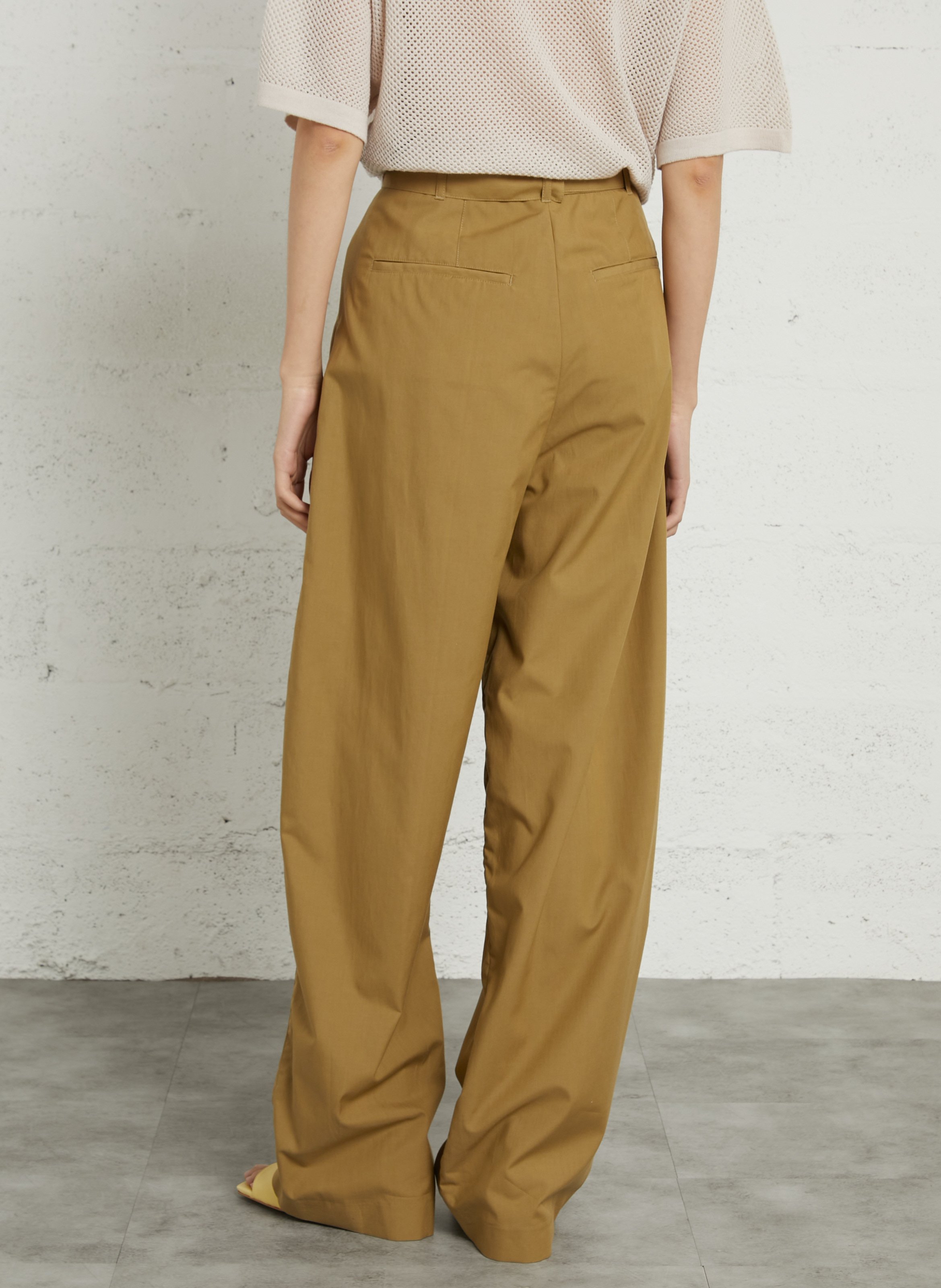 Azawood high-waisted wide-leg trousers SOEUR Beige