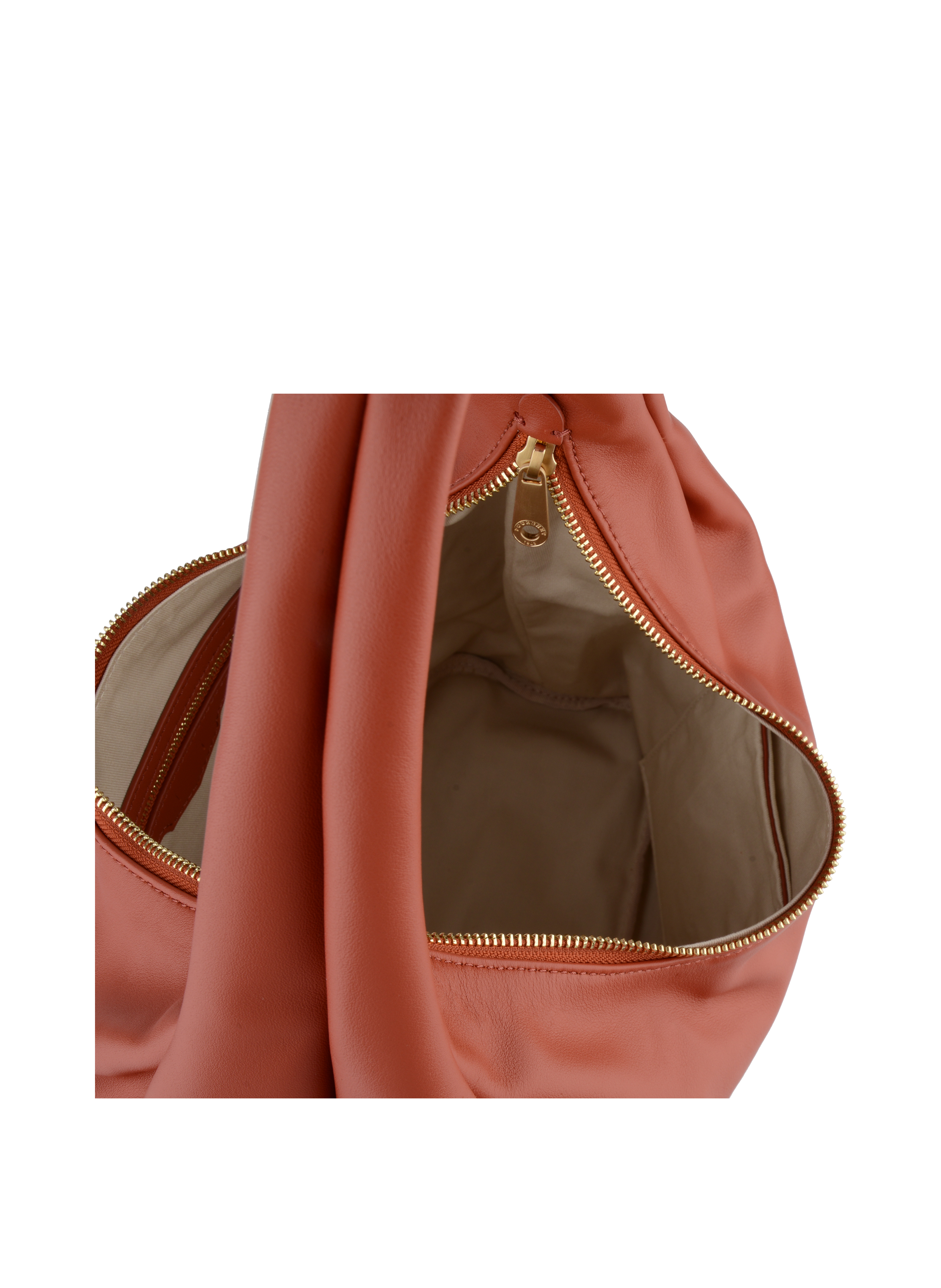 Calfskin leather shoulder bag POURCHET Orange