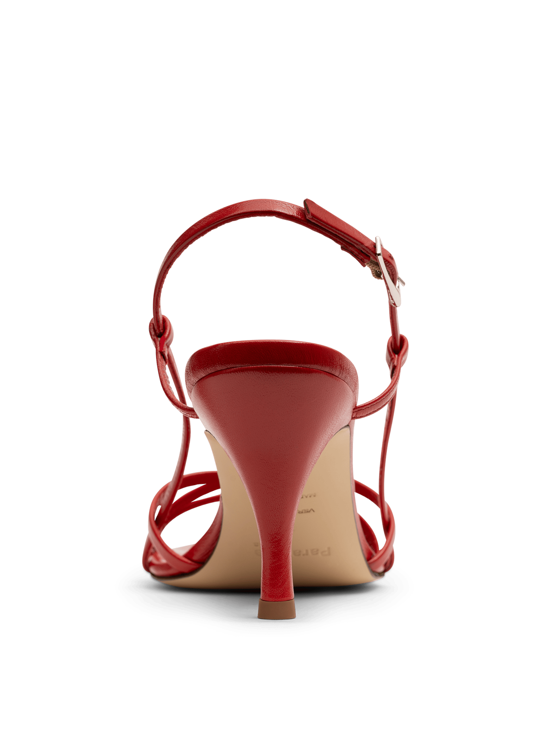 Sandales en cuir nappa rouge PARALLELE PARIS Rouge