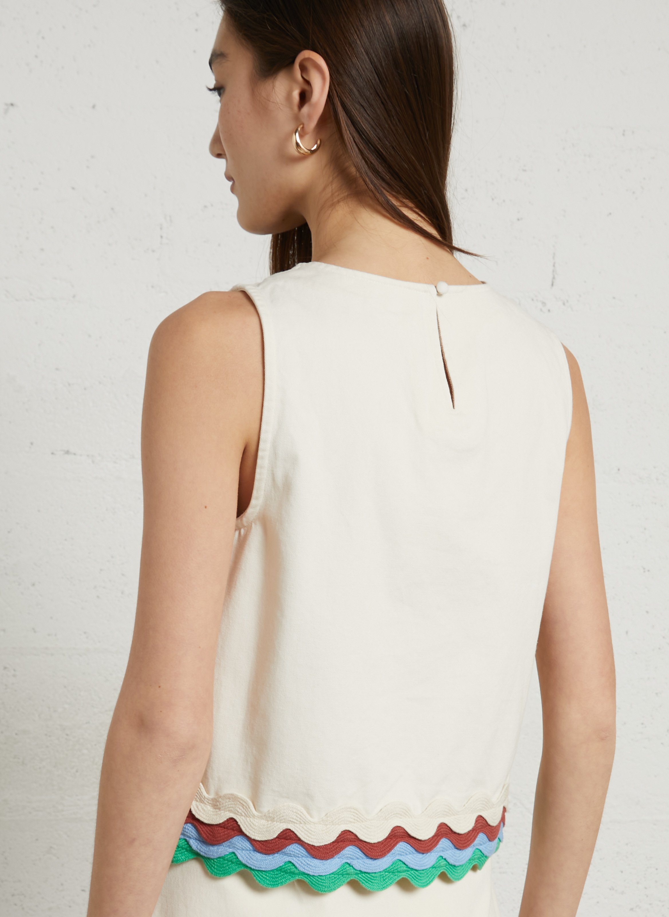 Top court en coton FABIENNE CHAPOT Blanc