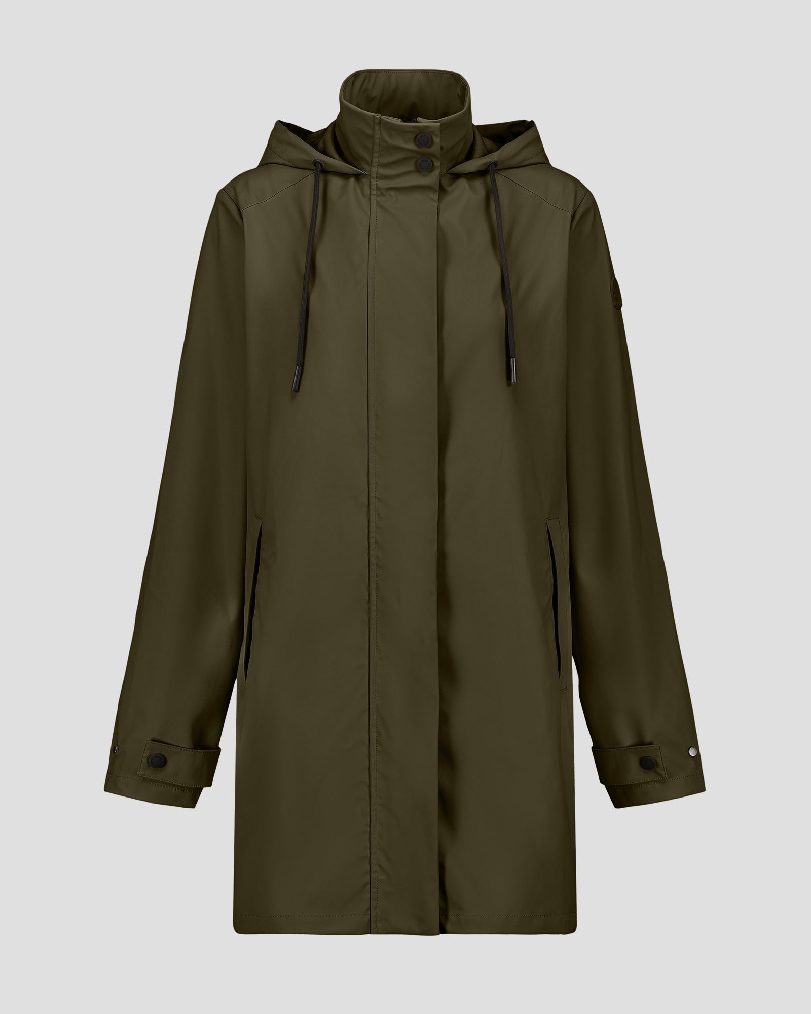 Denisa mid-length windbreaker. JOTT Green