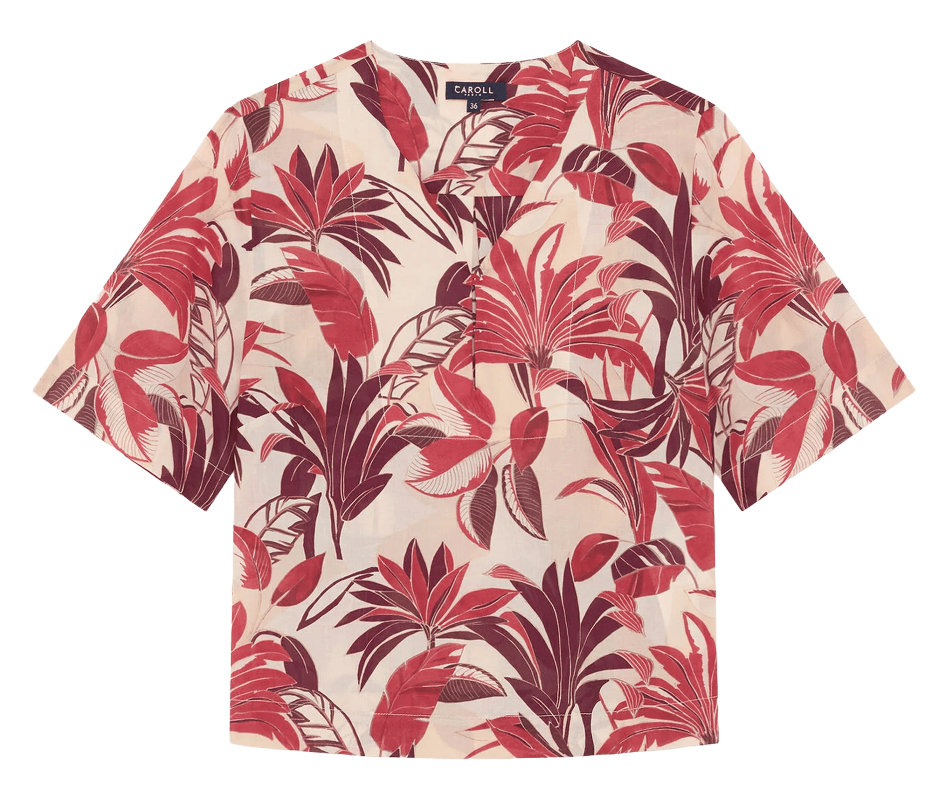 Top droit en coton CAROLL Beige