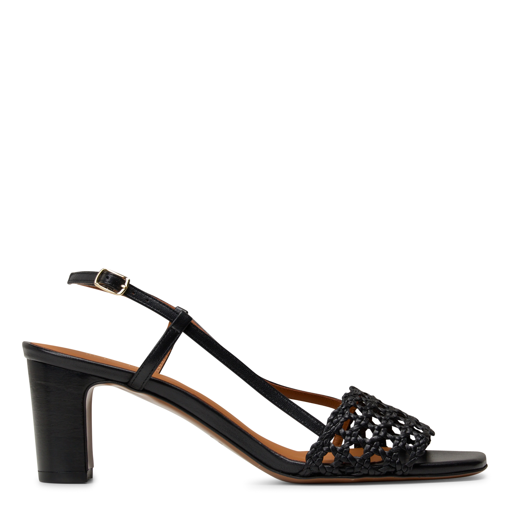 Halfhoge, leren sandalen RIVECOUR Zwart