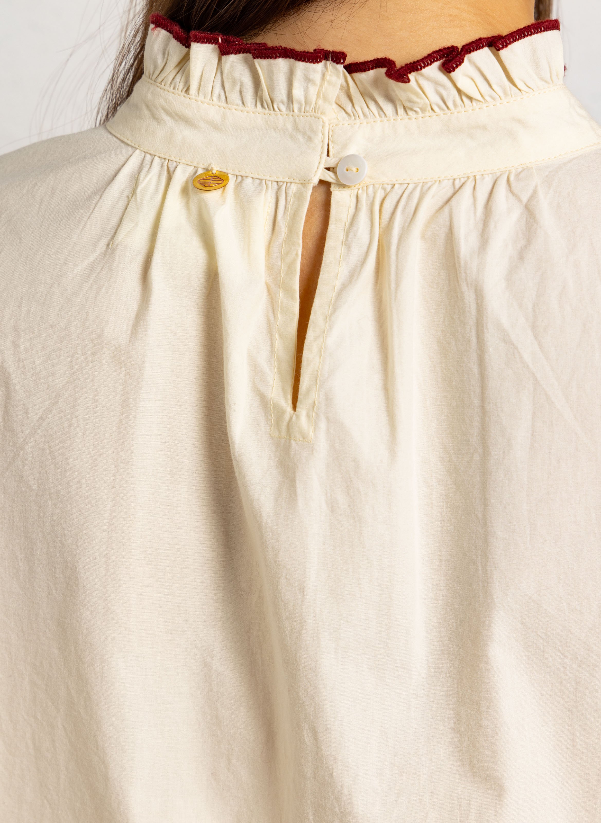 Loose-fit cotton top ANTIK BATIK White