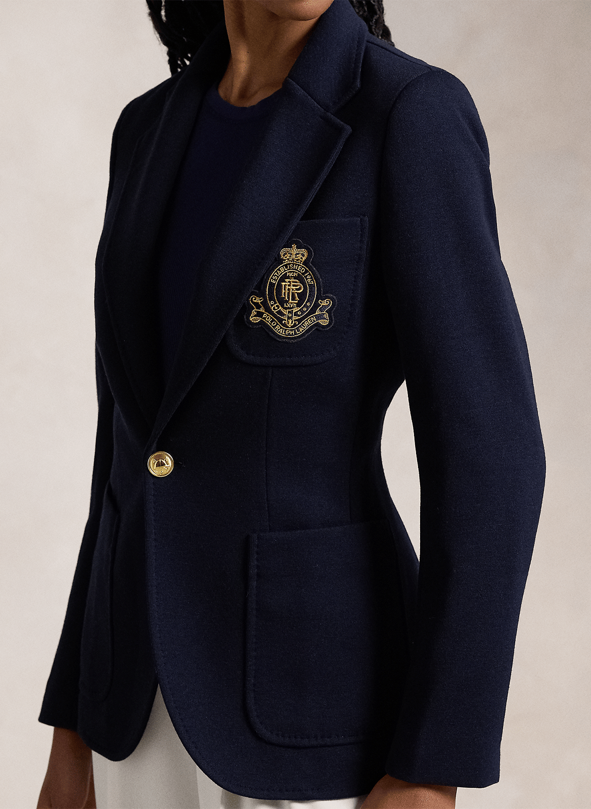 Veste de tailleur cintrée à logo  POLO RALPH LAUREN Bleu