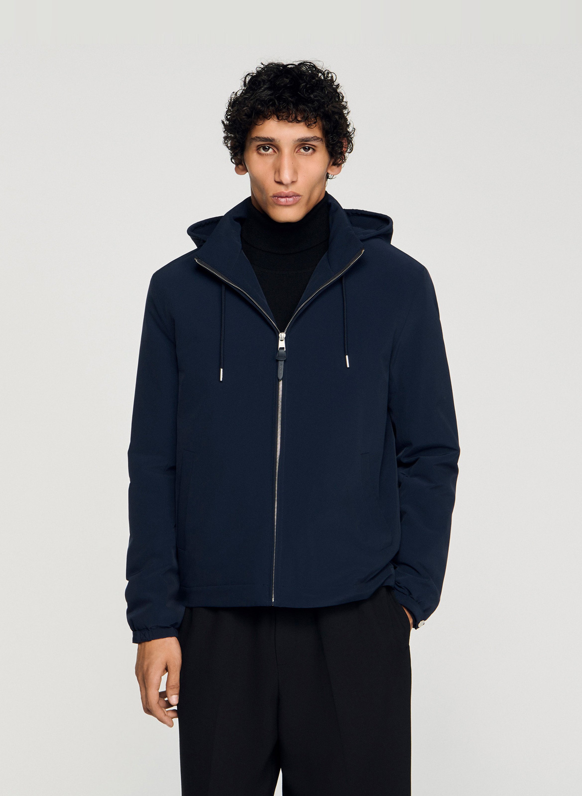 Gevoerde parka met capuchon SANDRO Blauw