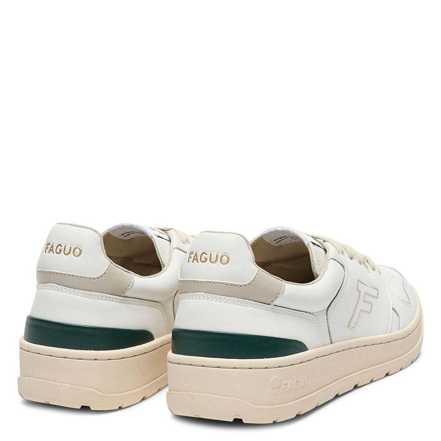 Sneaker stringate in pelle FAGUO Bianco