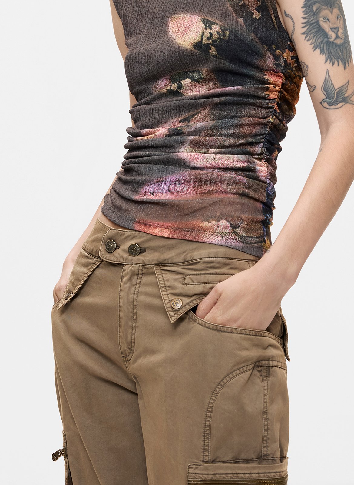 Jogger-Hose aus Baumwolle DESIGUAL Braun