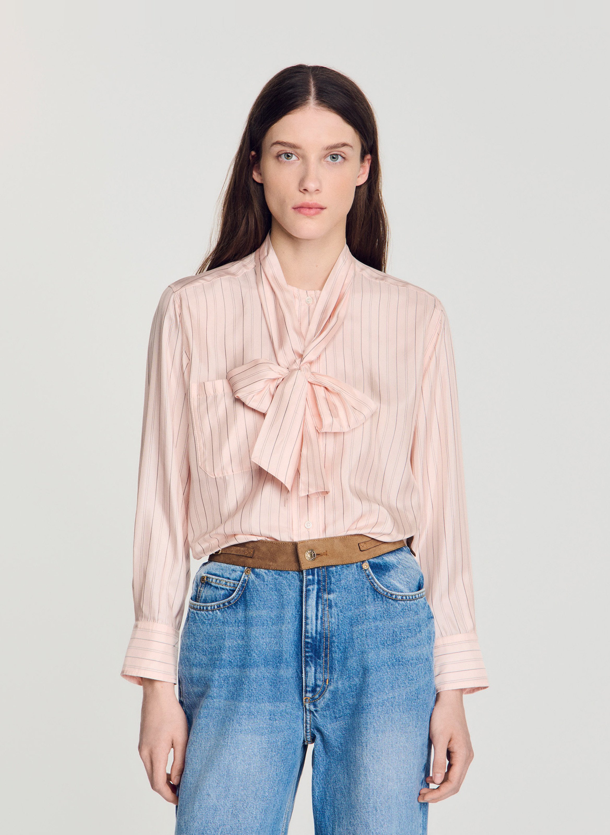 Gestreepte oversized blouse Liam  SANDRO Roze