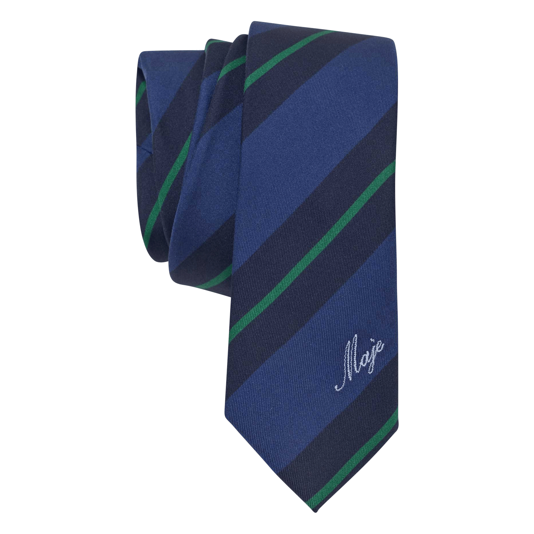 Gestreepte zijden stropdas MAJE Blauw