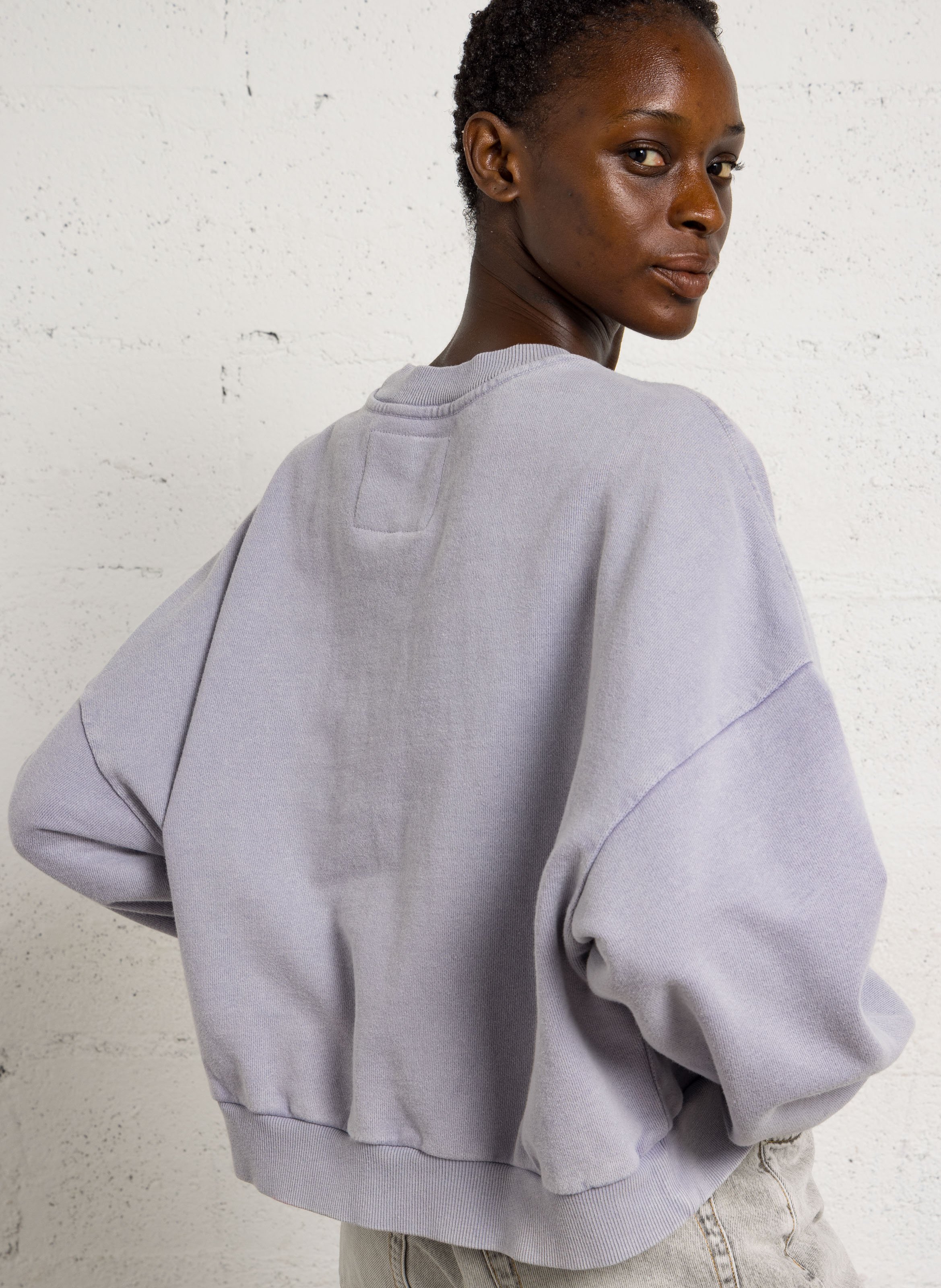 Oversized cotton sweatshirt with round neck BELLEROSE Purple