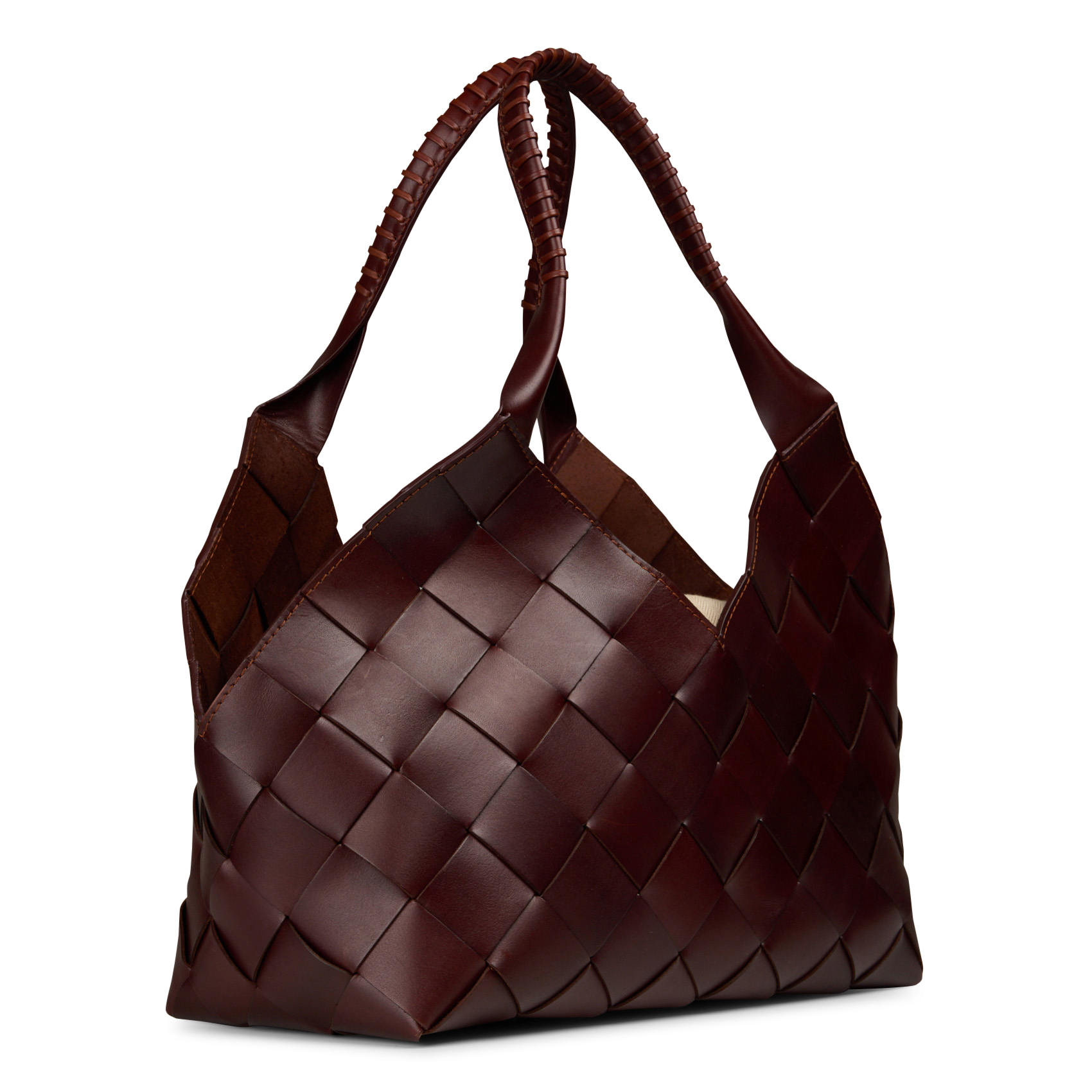 Sac à main en cuir tressé | Marron DRAGON DIFFUSION Femme