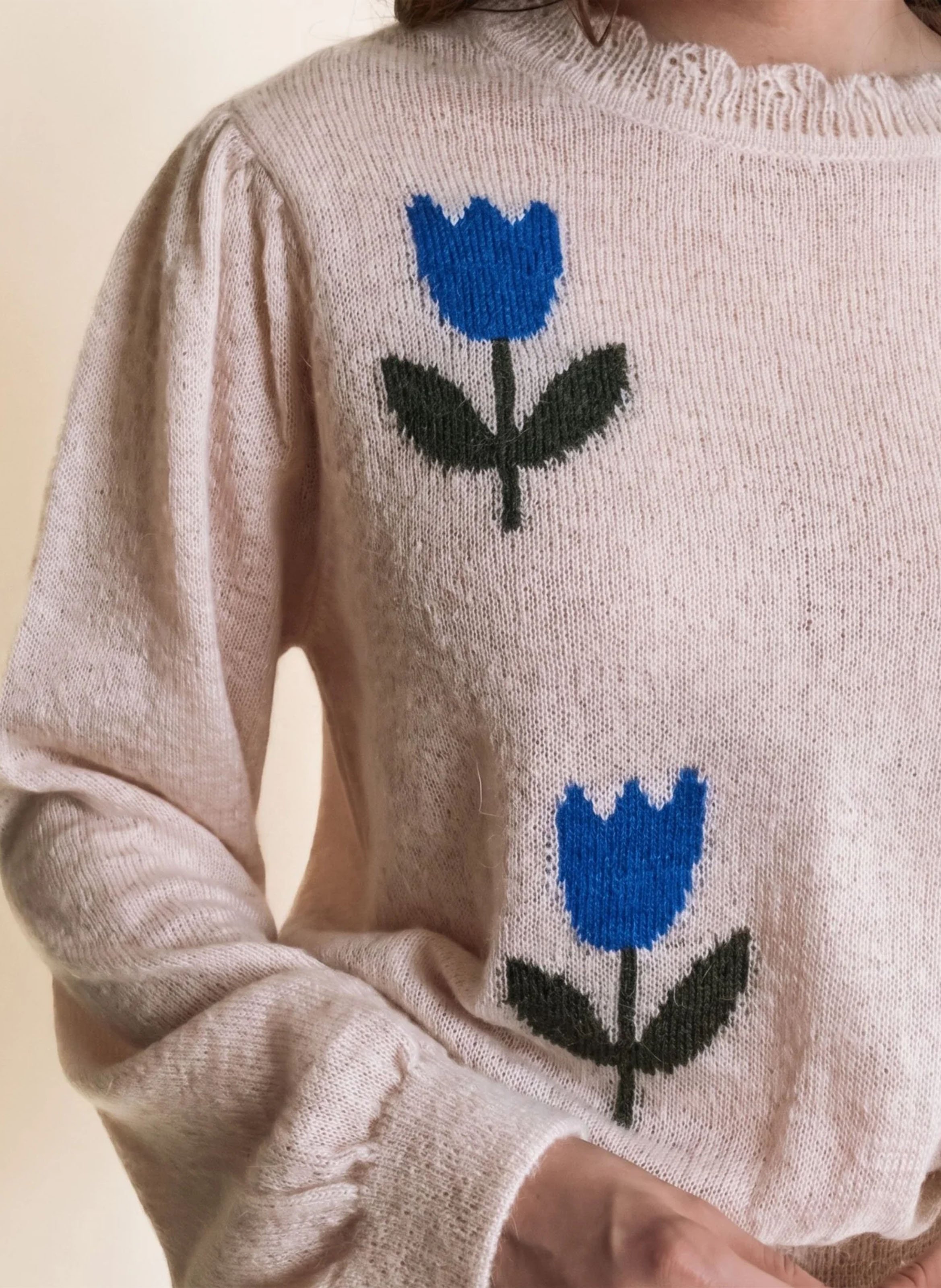 Pull col rond en laine mélangée EMILE ET IDA Bleu