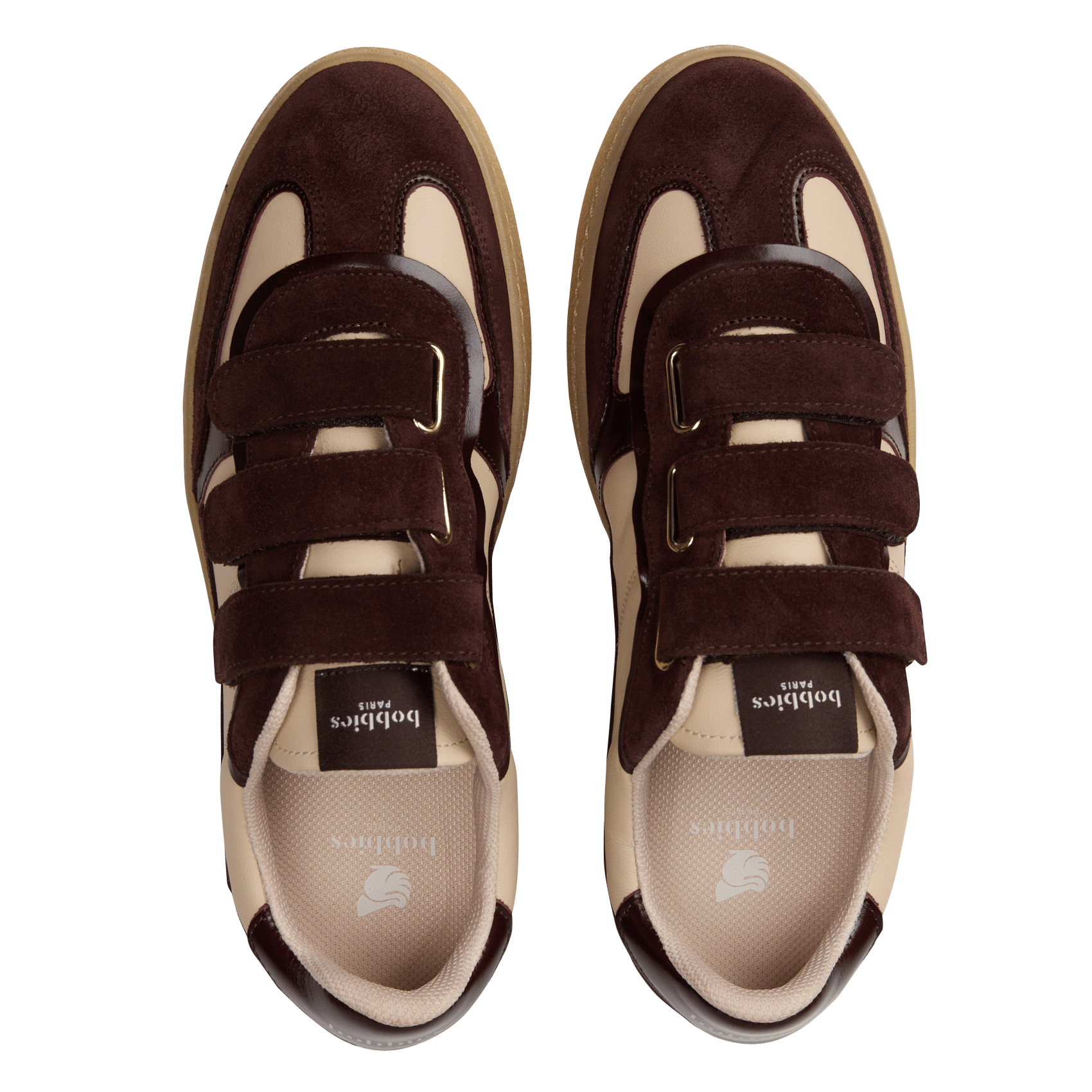Lamb leather sneakers with Velcro straps BOBBIES Brown