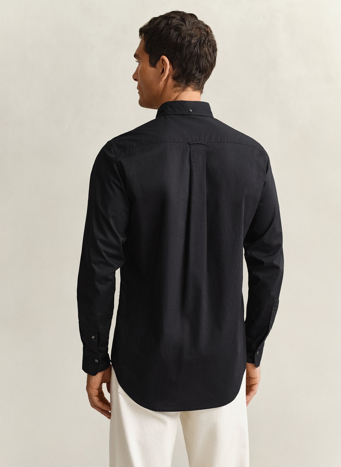 Chemise droite col américain en coton recyclé GANT Noir