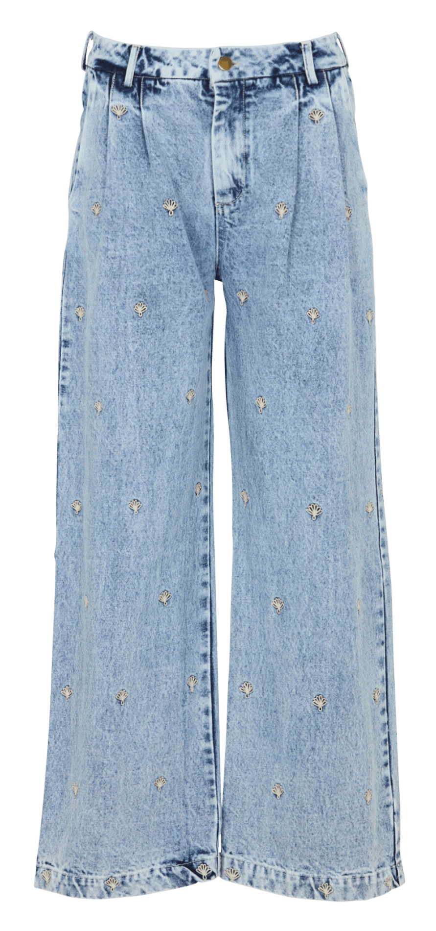 Wide-leg cotton jeans MAISON HOTEL White