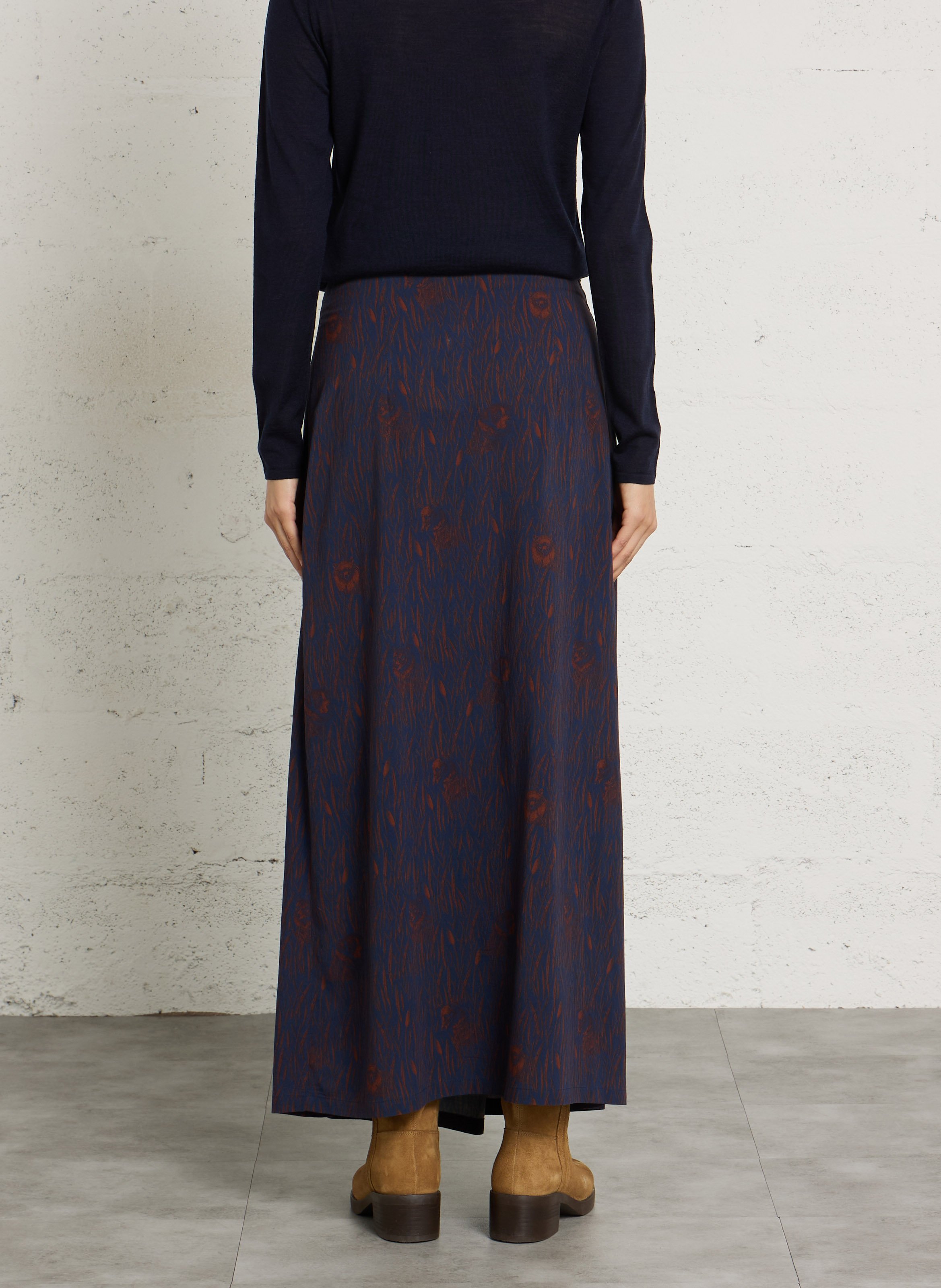 Lange rok met print NICE THINGS Blauw