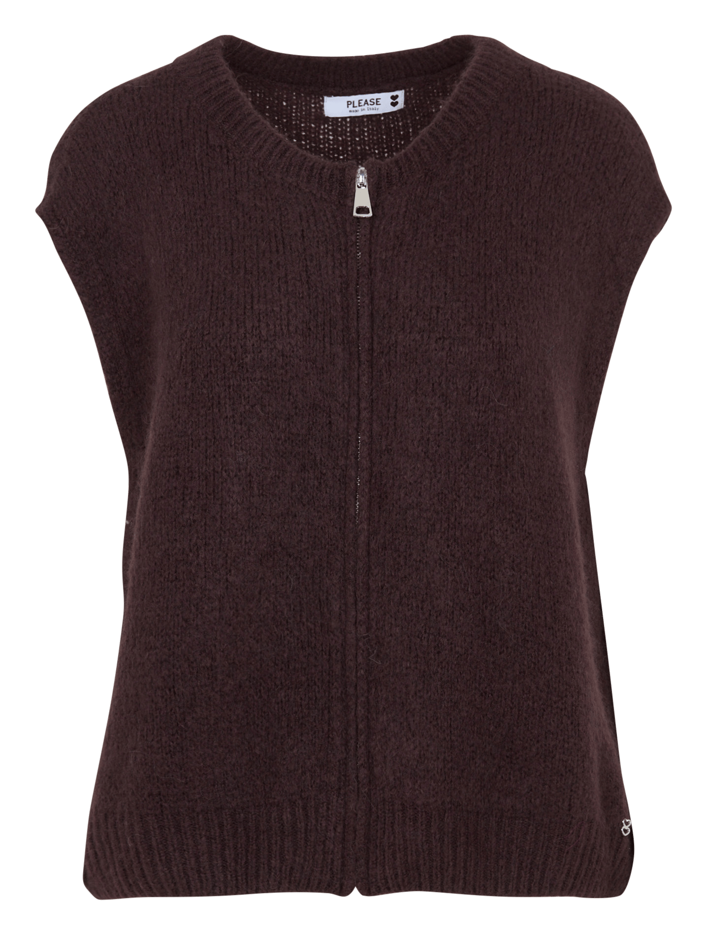 Effen mouwloos vest met ritssluiting PLEASE