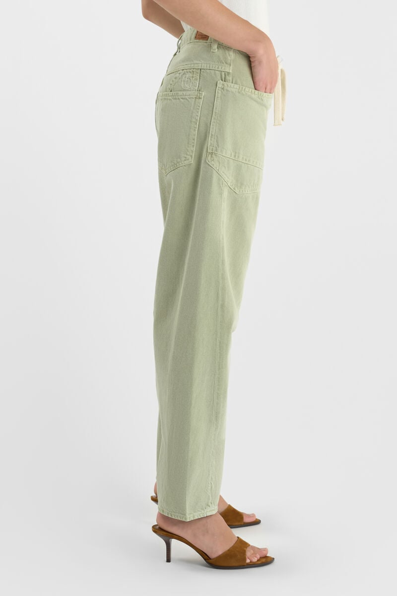 Loose-fit zip jeans LE TEMPS DES CERISES Green