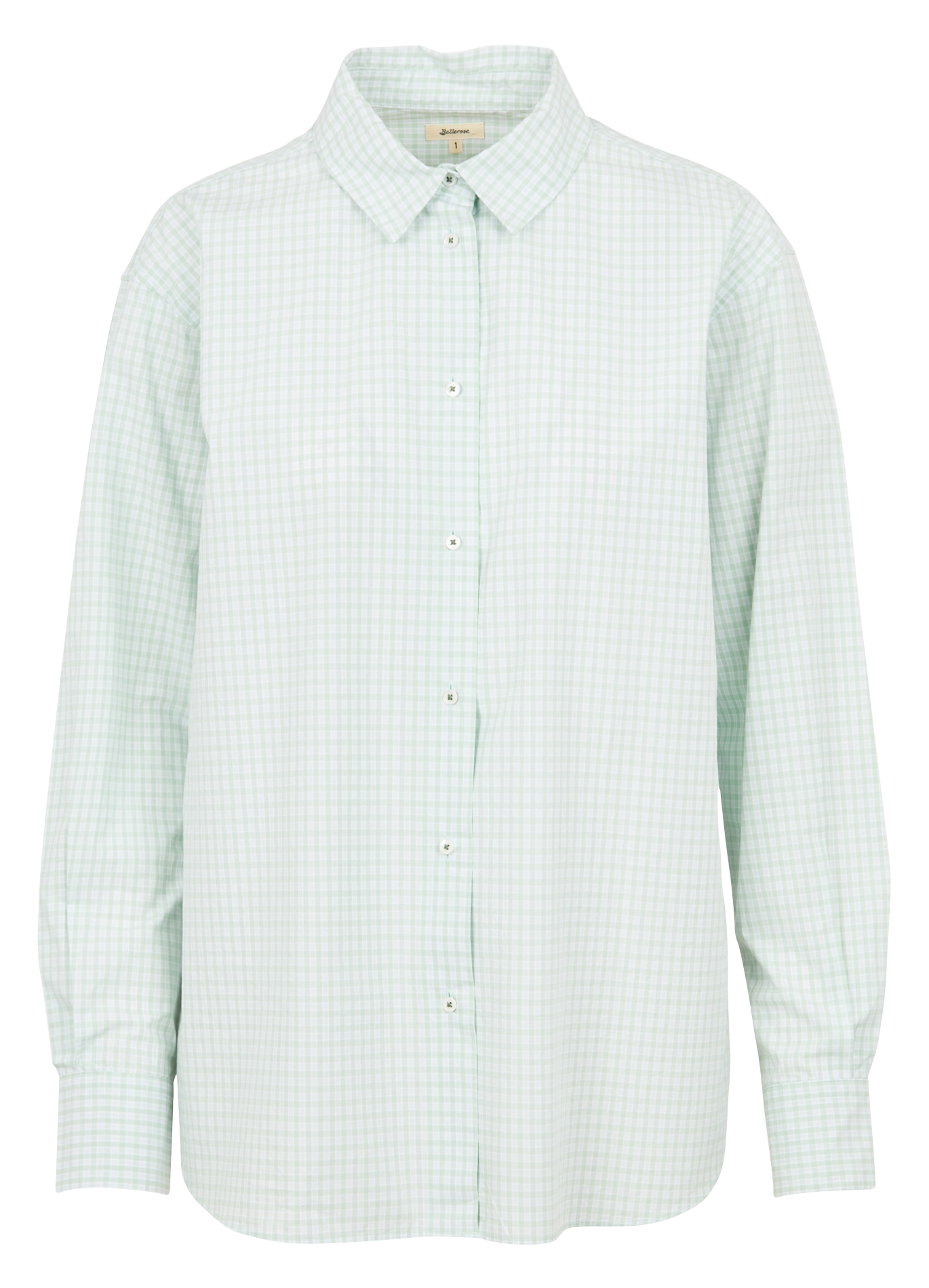 Checked cotton shirt with classic collar BELLEROSE Green