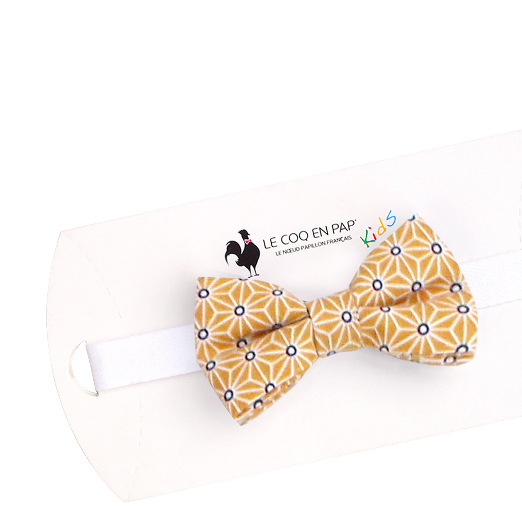Noeud papillon en coton imprimé LE COQ EN PAP' Jaune