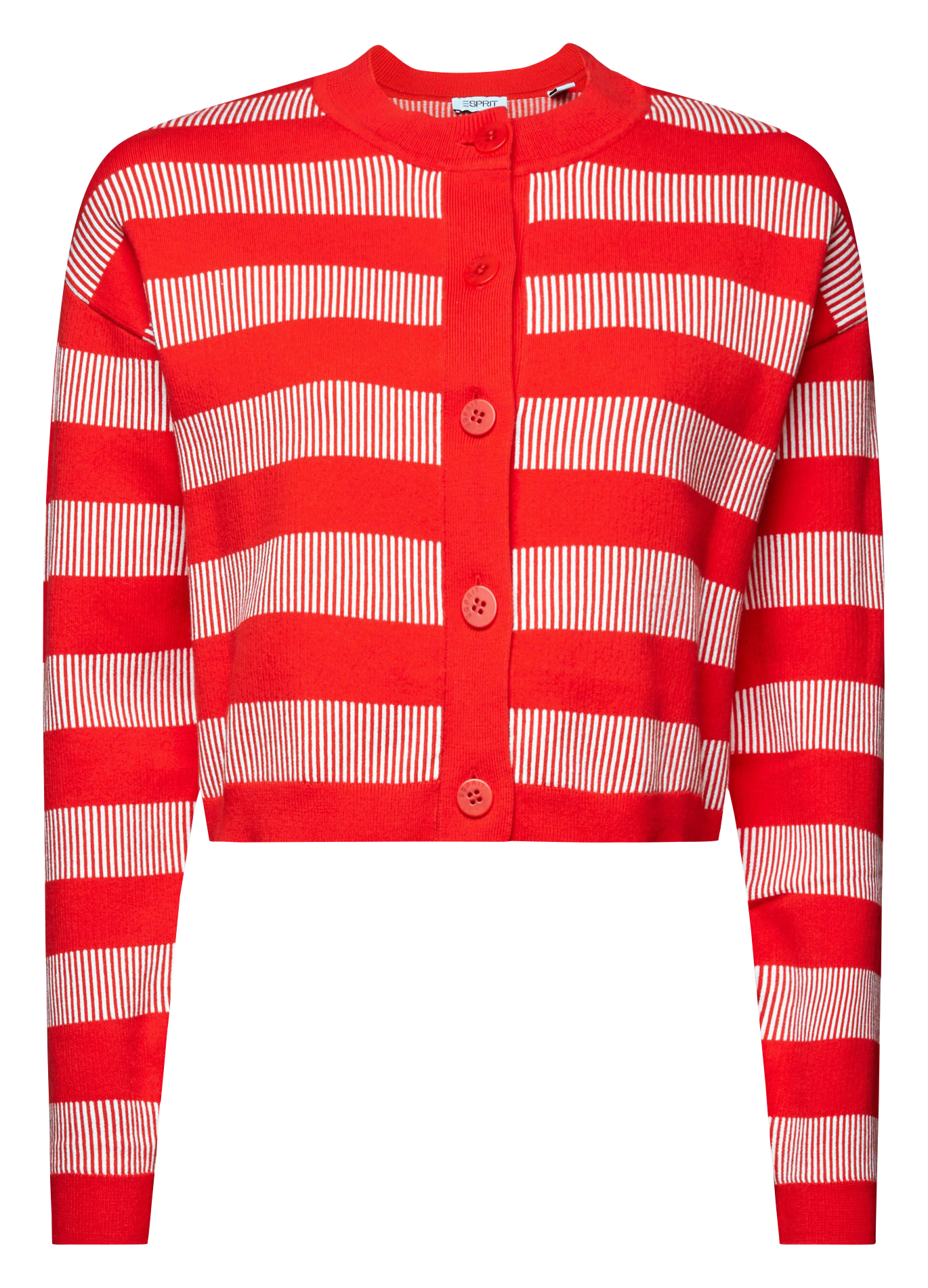Cardigan col rond en coton ESPRIT Rouge