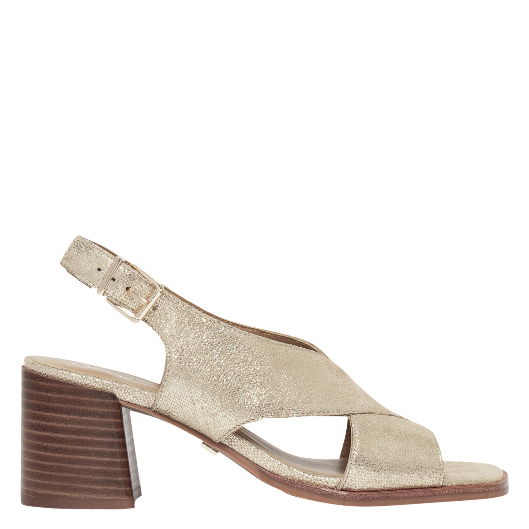 Sandales à talon en cuir BOCAGE Doré