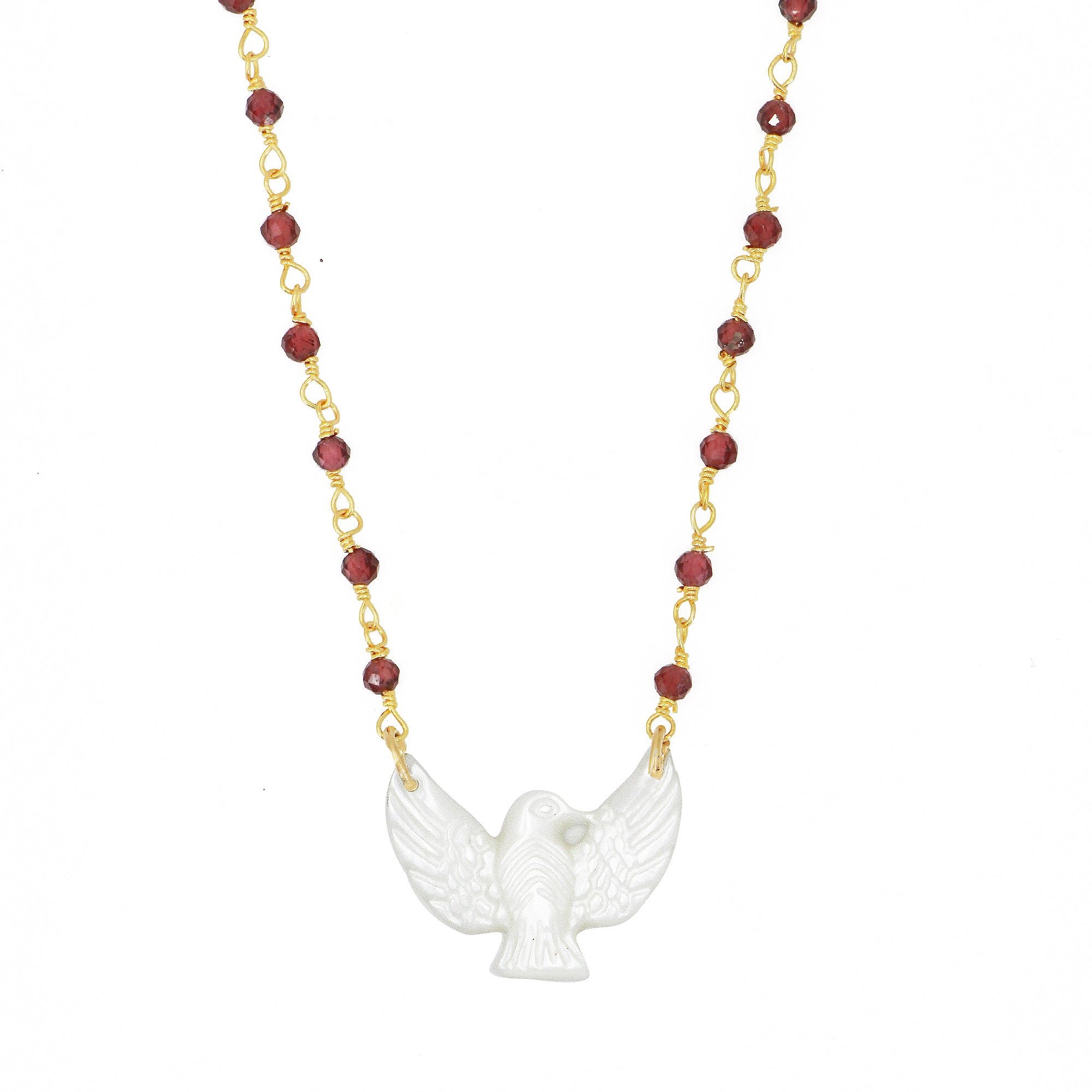 Necklace gold plated  colomba NILAI White