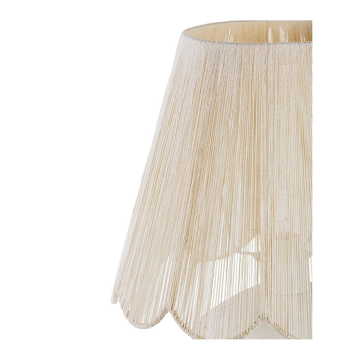 Nora paper mache lamp - jute lampshade - ø 38 x 52 cm BLANC D'IVOIRE White