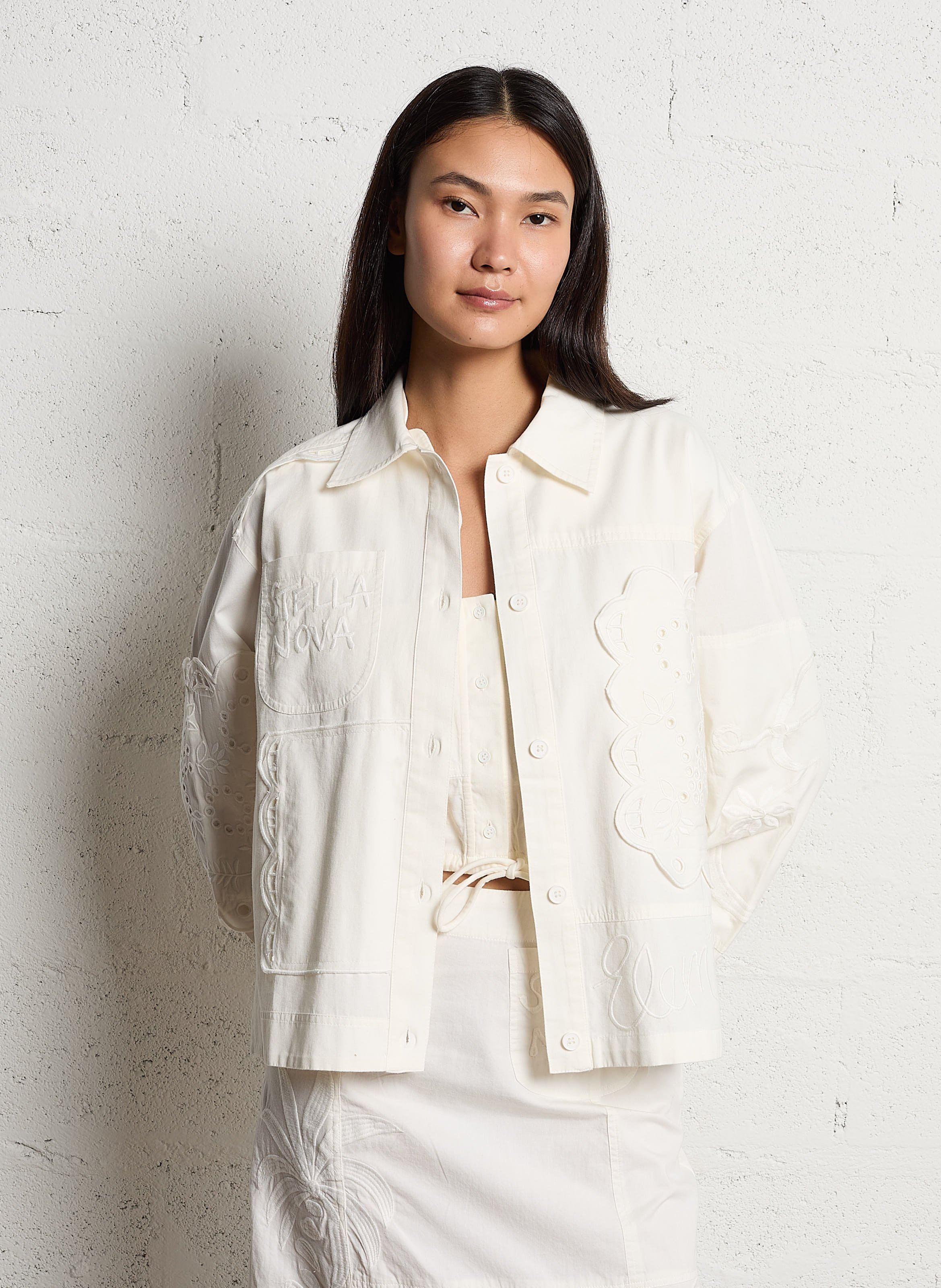 Capri - Einfarbige Oversize-Bluse STELLA NOVA Weiss