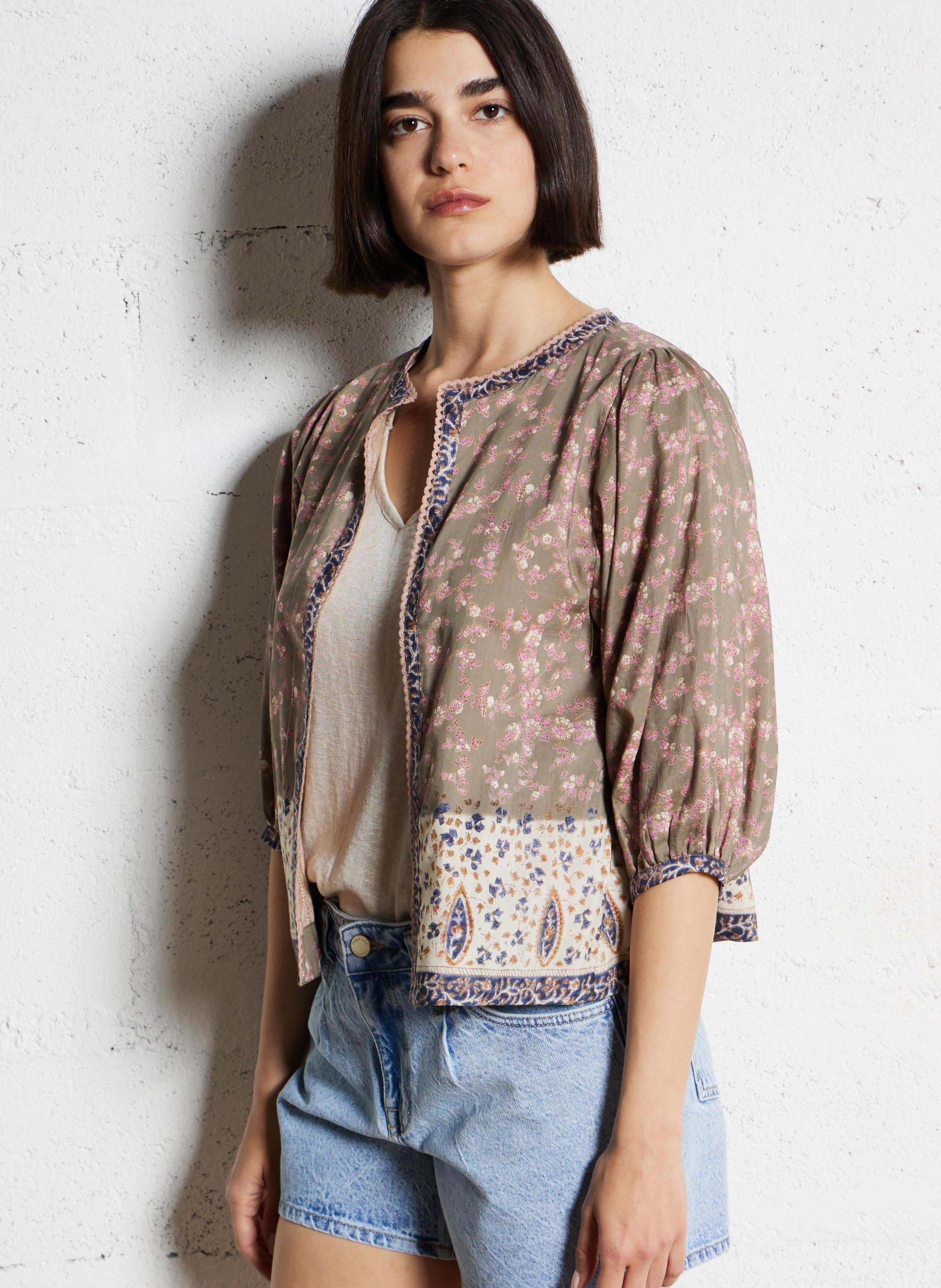 Veste col rond en coton M.A.B.E Multicolore