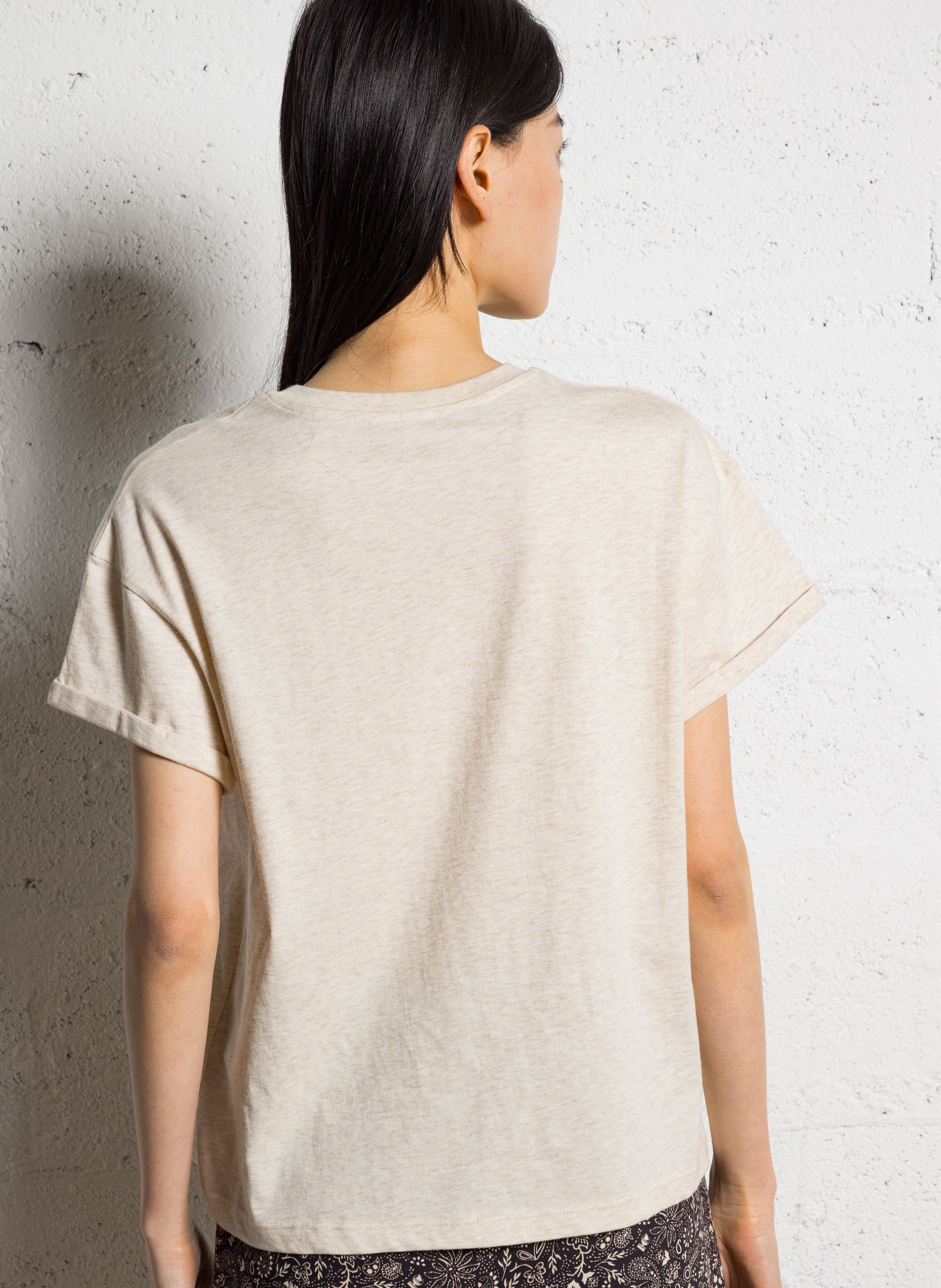 Straight t-shirt with flocked velvet message I CODE White