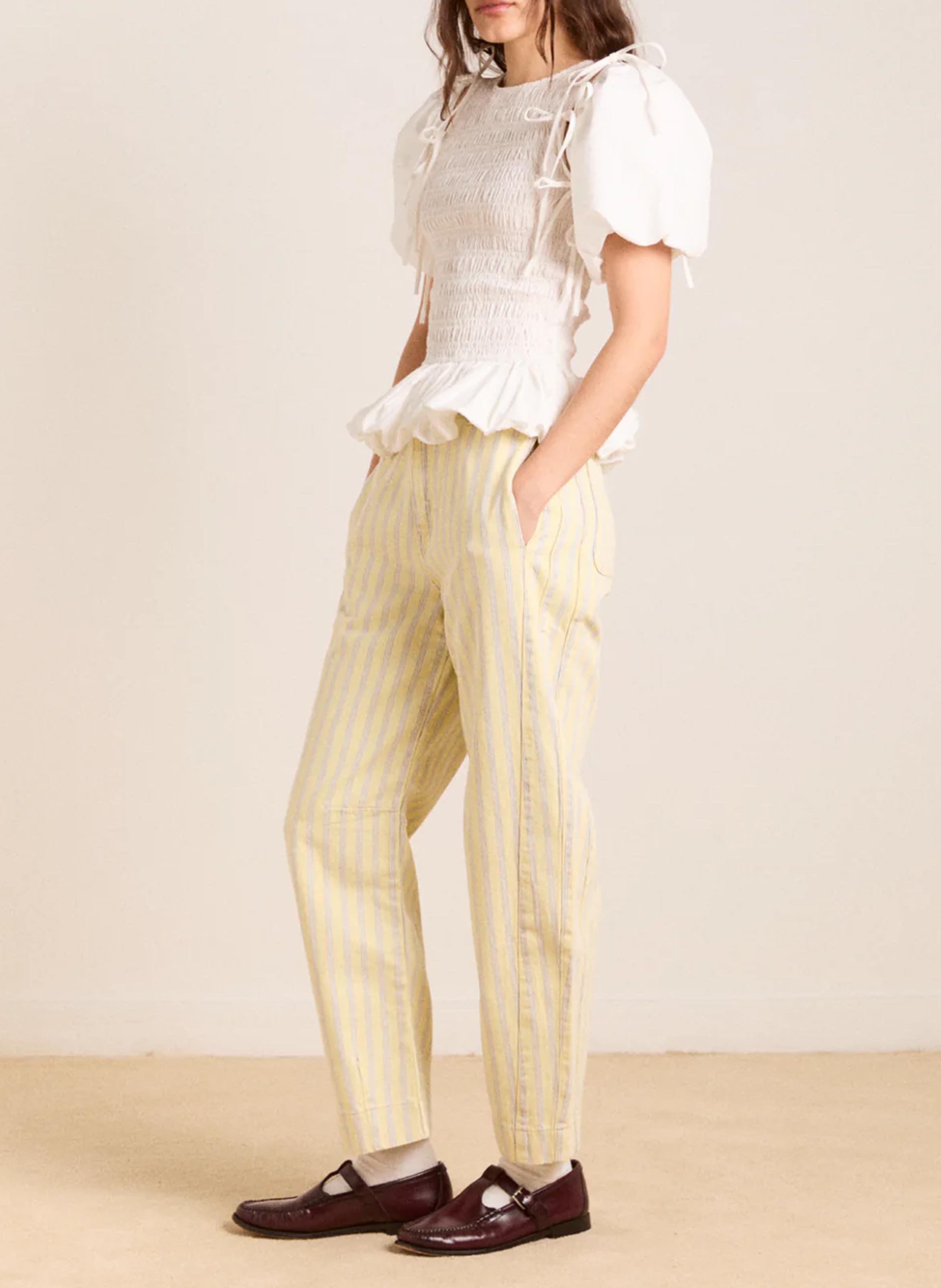 Sleeveless Textured Solid Top DAMSON MADDER White