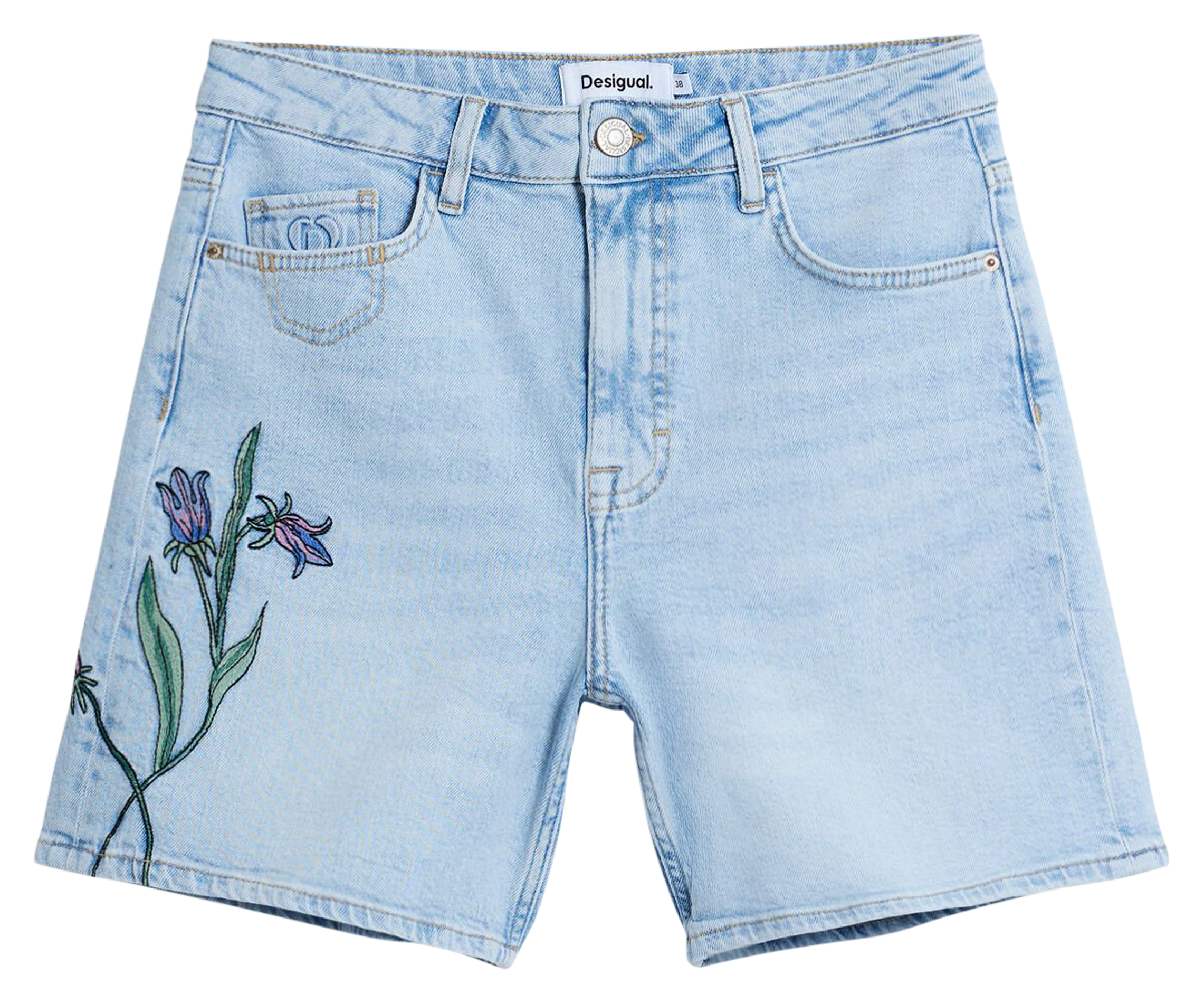 Bermuda droit en coton mélangé DESIGUAL Bleu