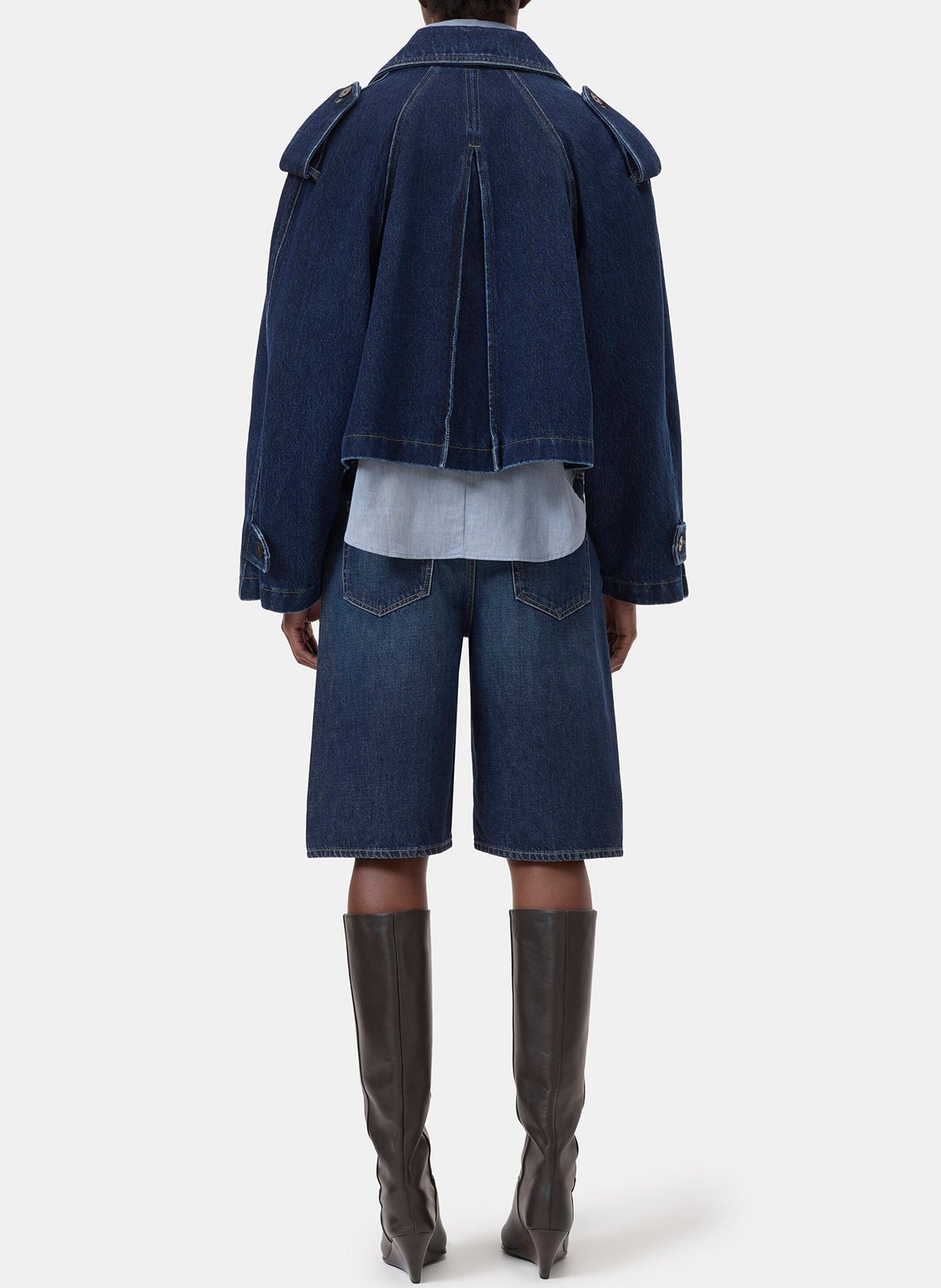 Straight cotton-blend trench coat CLOSED Blue