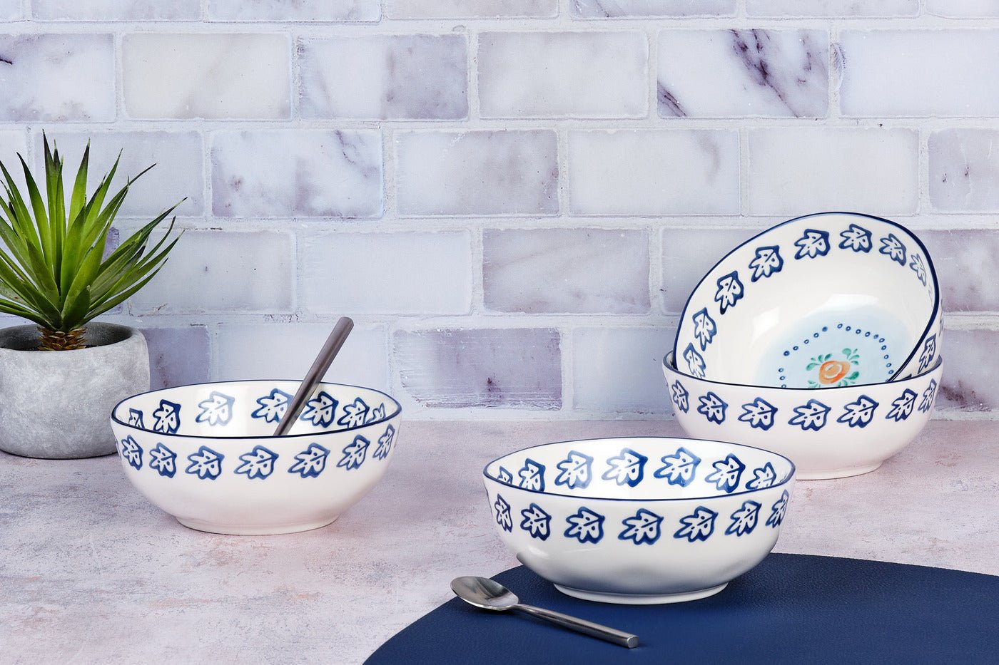 Bowl Napoli ø17.5cm - 4 pieces - citrus BJORN White