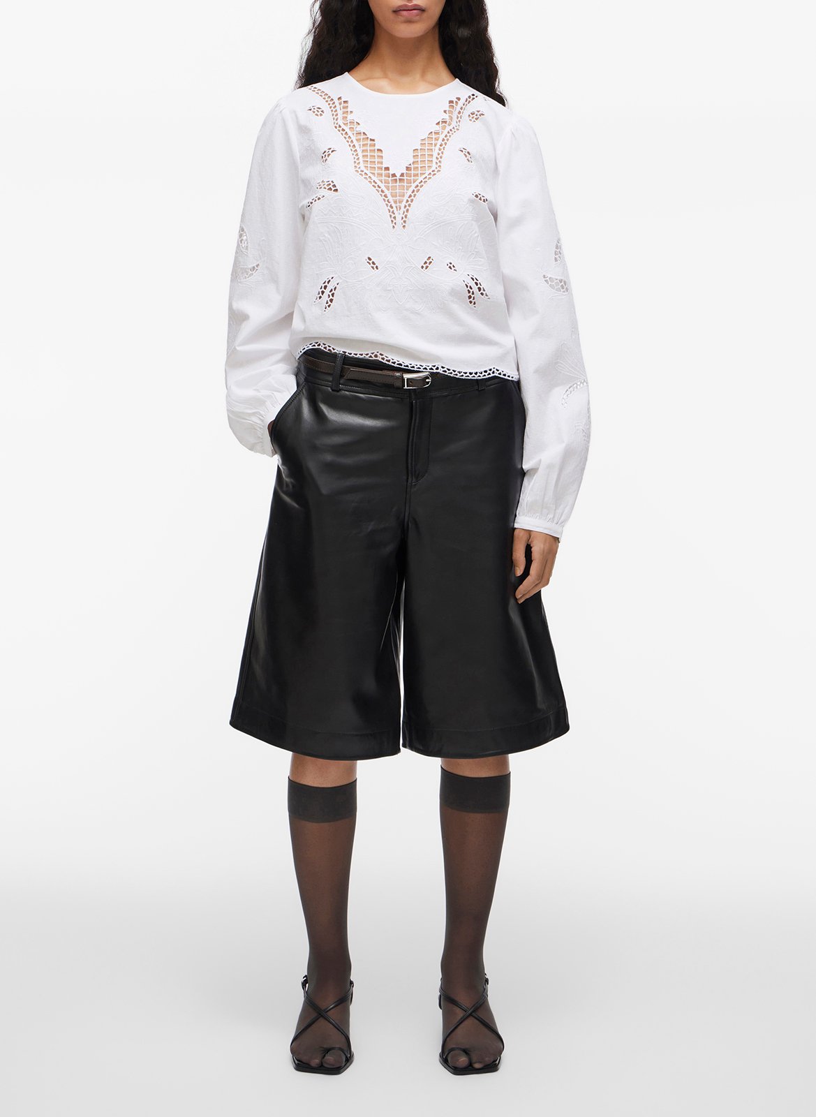 Short en cuir  ROUGE EDIT Gris