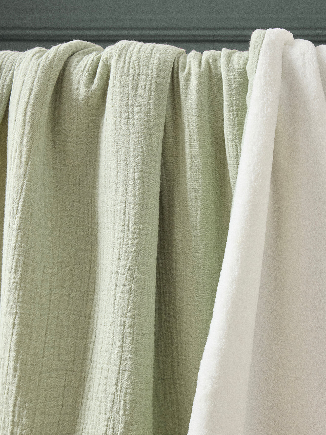 Cotton and micro-fleece plaid CYRILLUS Green