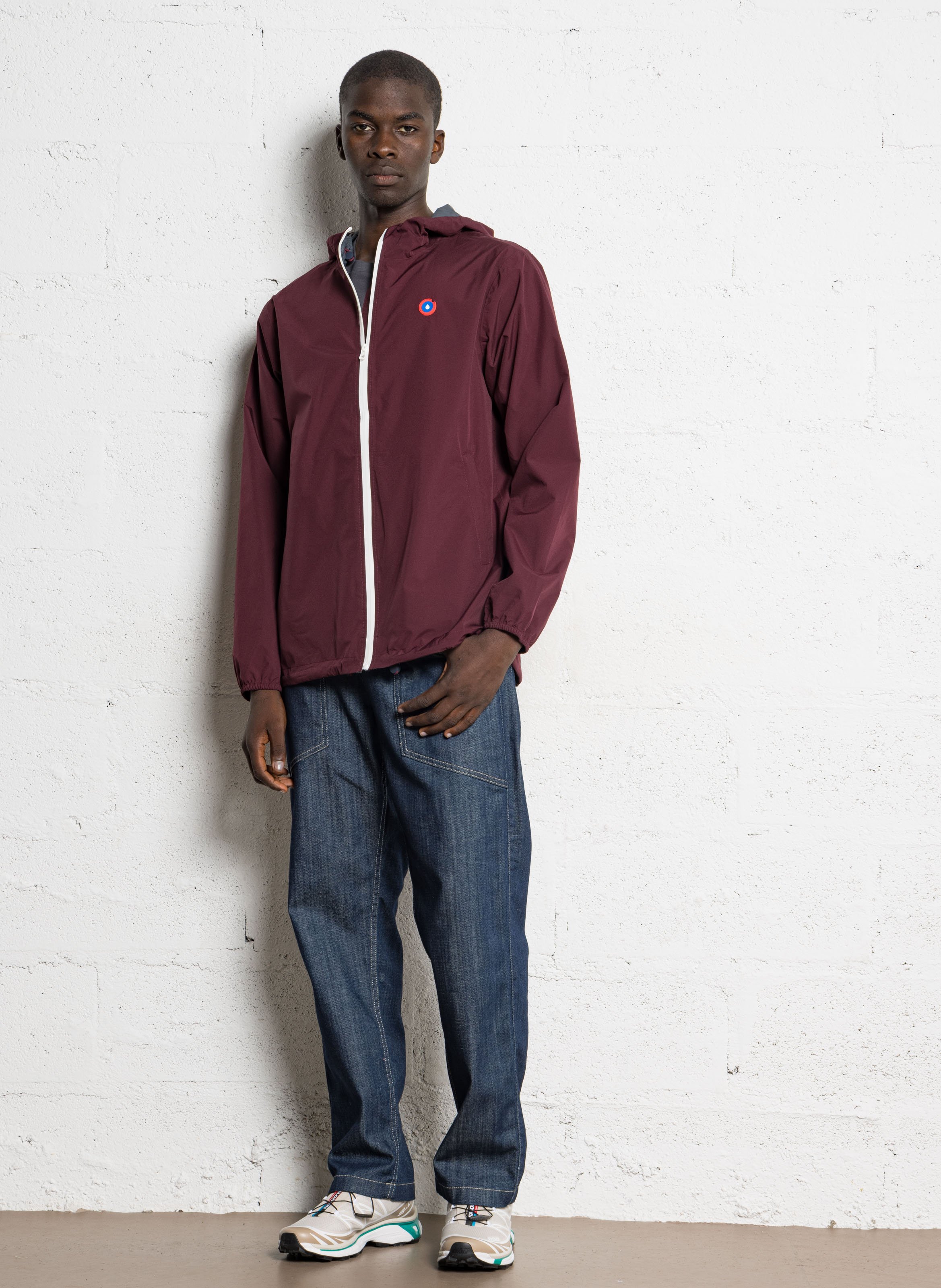 Long hooded waterproof jacket FLOTTE Red