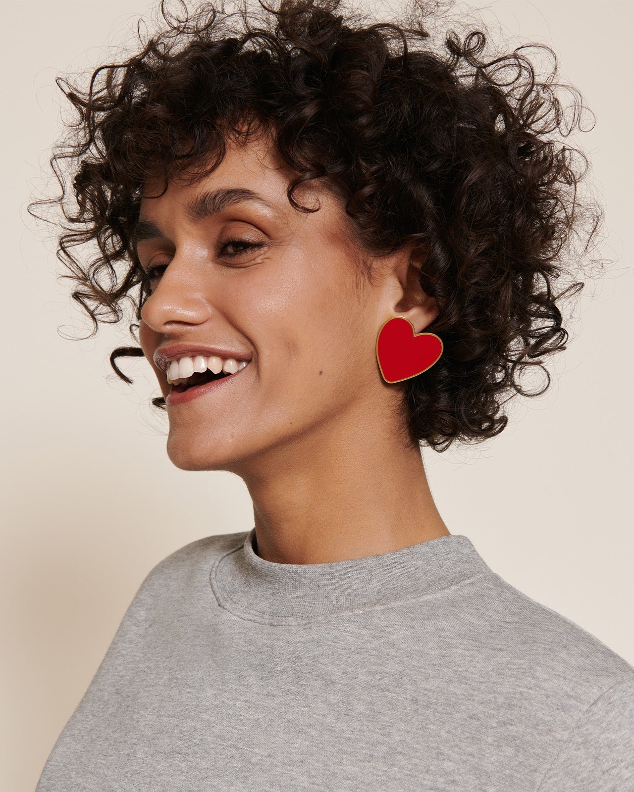 The very large heart earrings EMOI EMOI Red